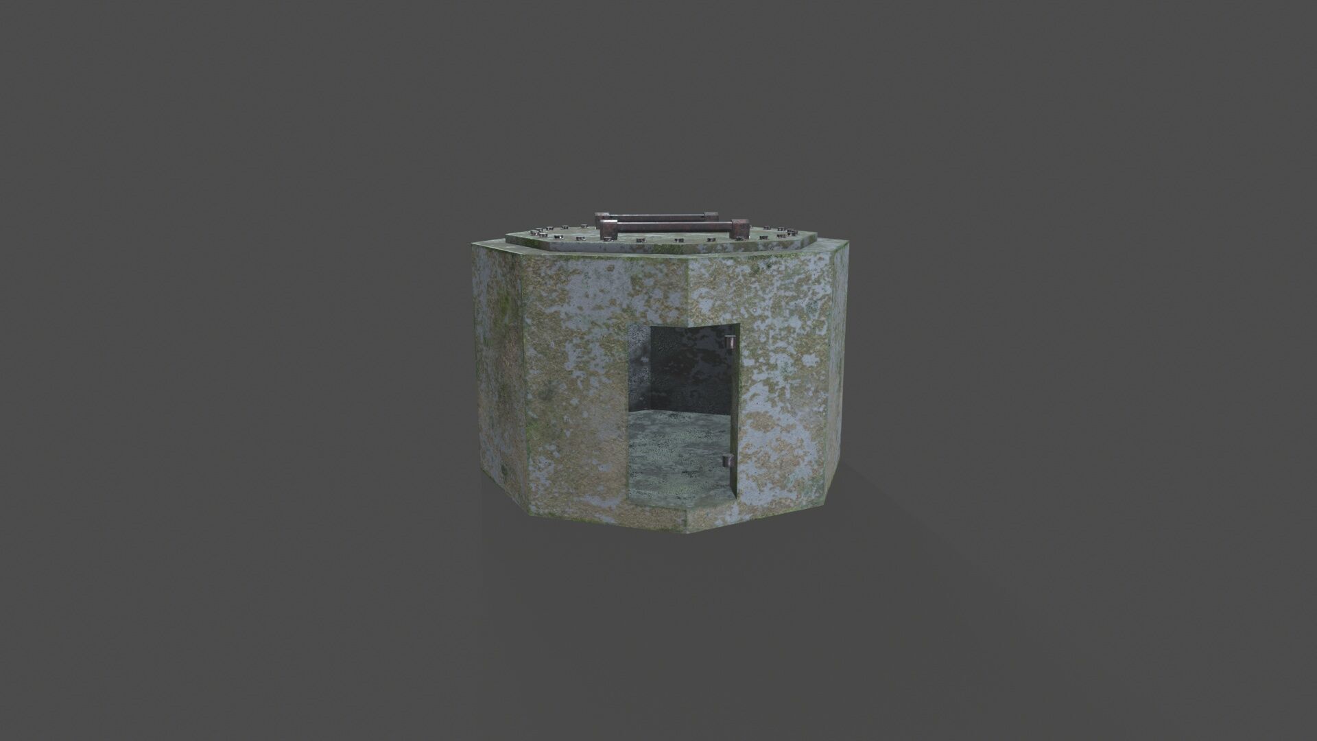 Bunker 02 Low-poly 3D model_3