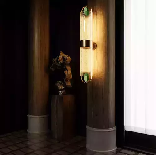 New Chinese style wall lamp and Tai lake stone 3D model
