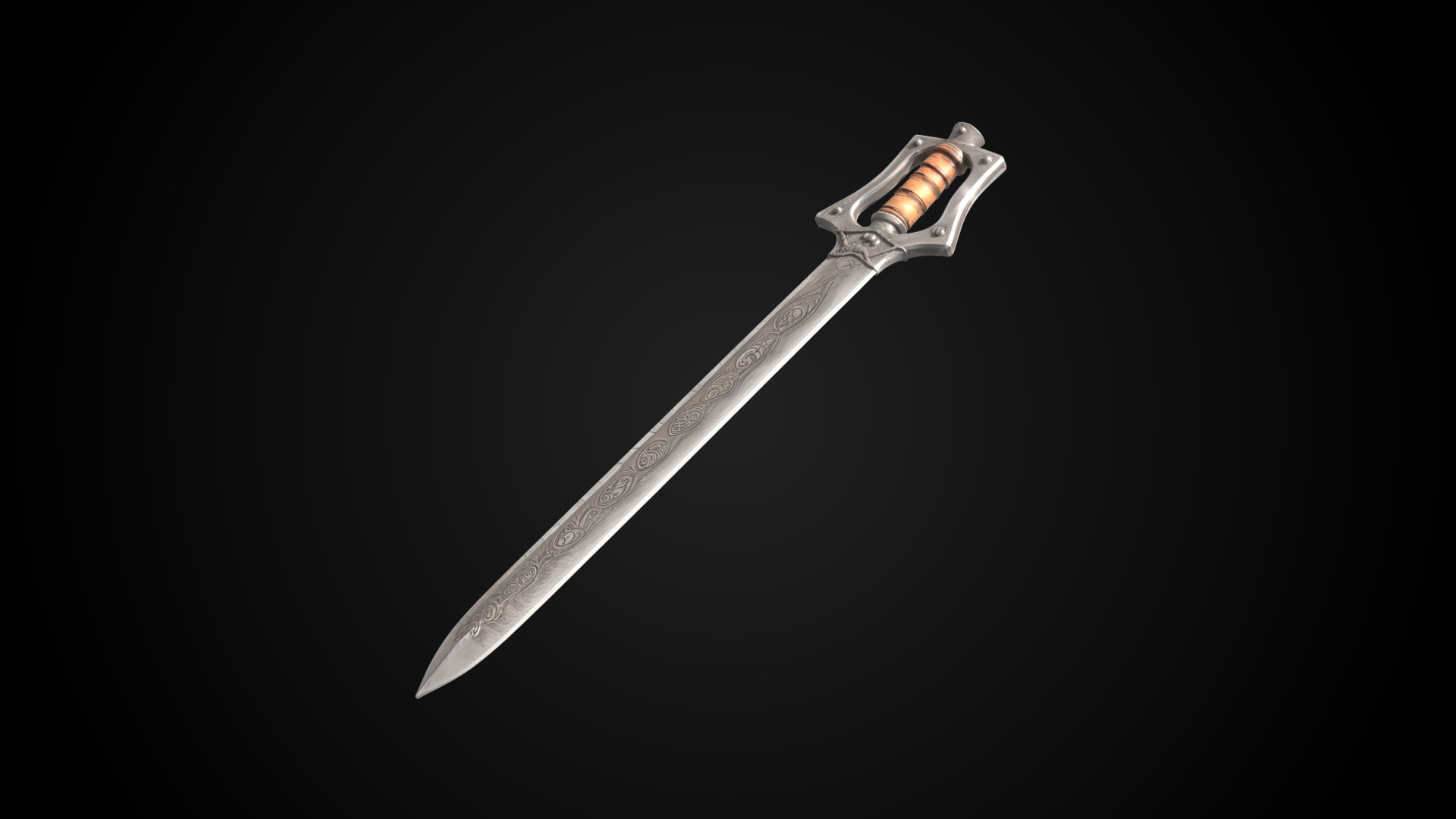 Stylized Sword - Crusader Blade Sentinels Edge - Game Ready 3D model_11
