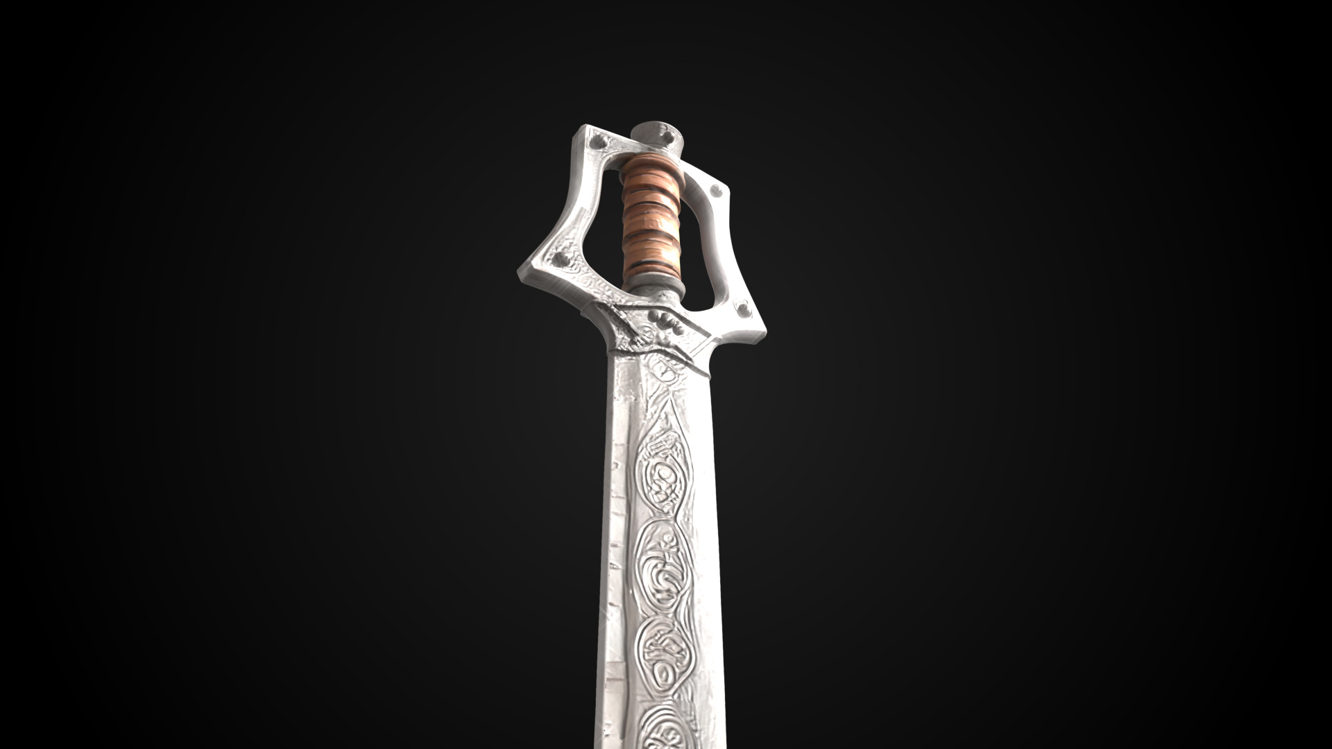 Stylized Sword - Crusader Blade Sentinels Edge - Game Ready 3D model_9