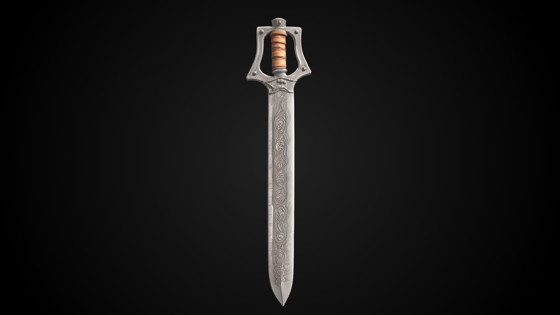 Stylized Sword - Crusader Blade Sentinels Edge - Game Ready 3D model_6