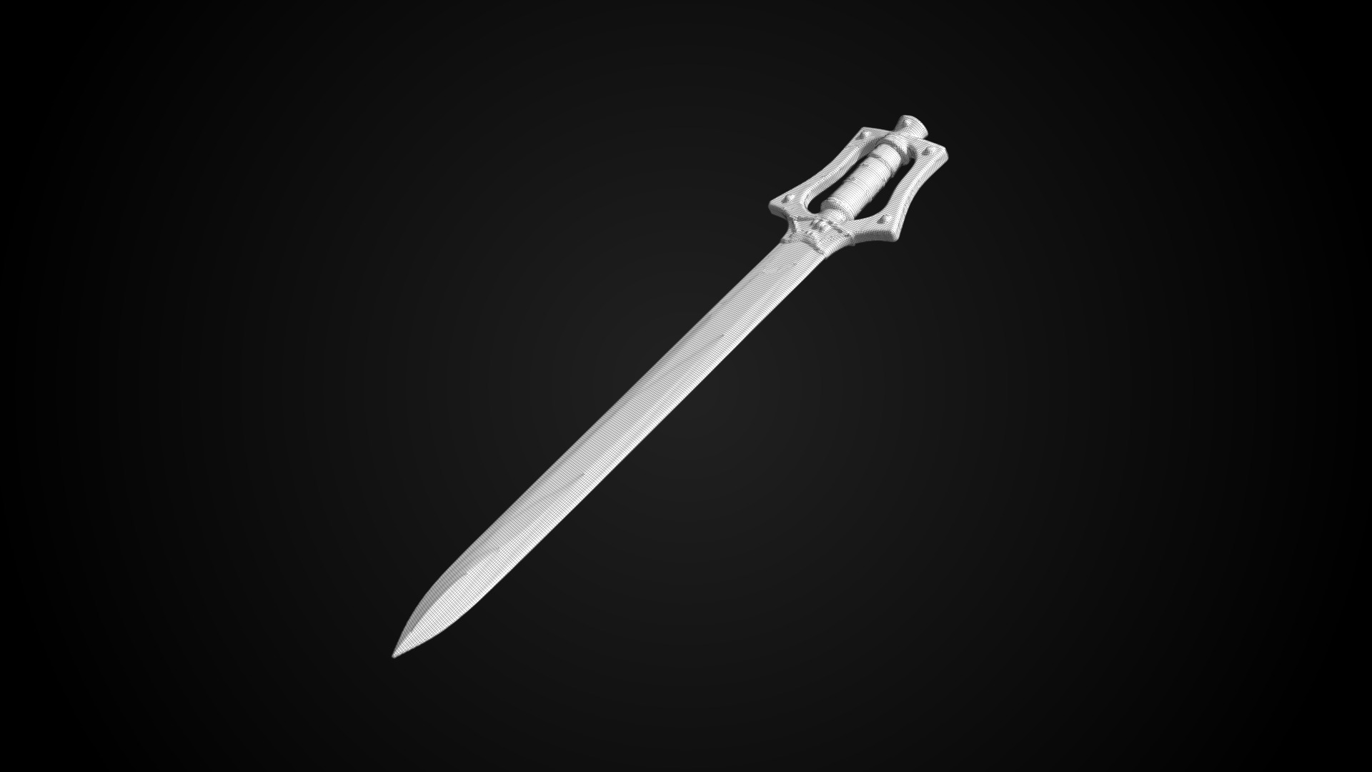 Stylized Sword - Crusader Blade Sentinels Edge - Game Ready 3D model_12