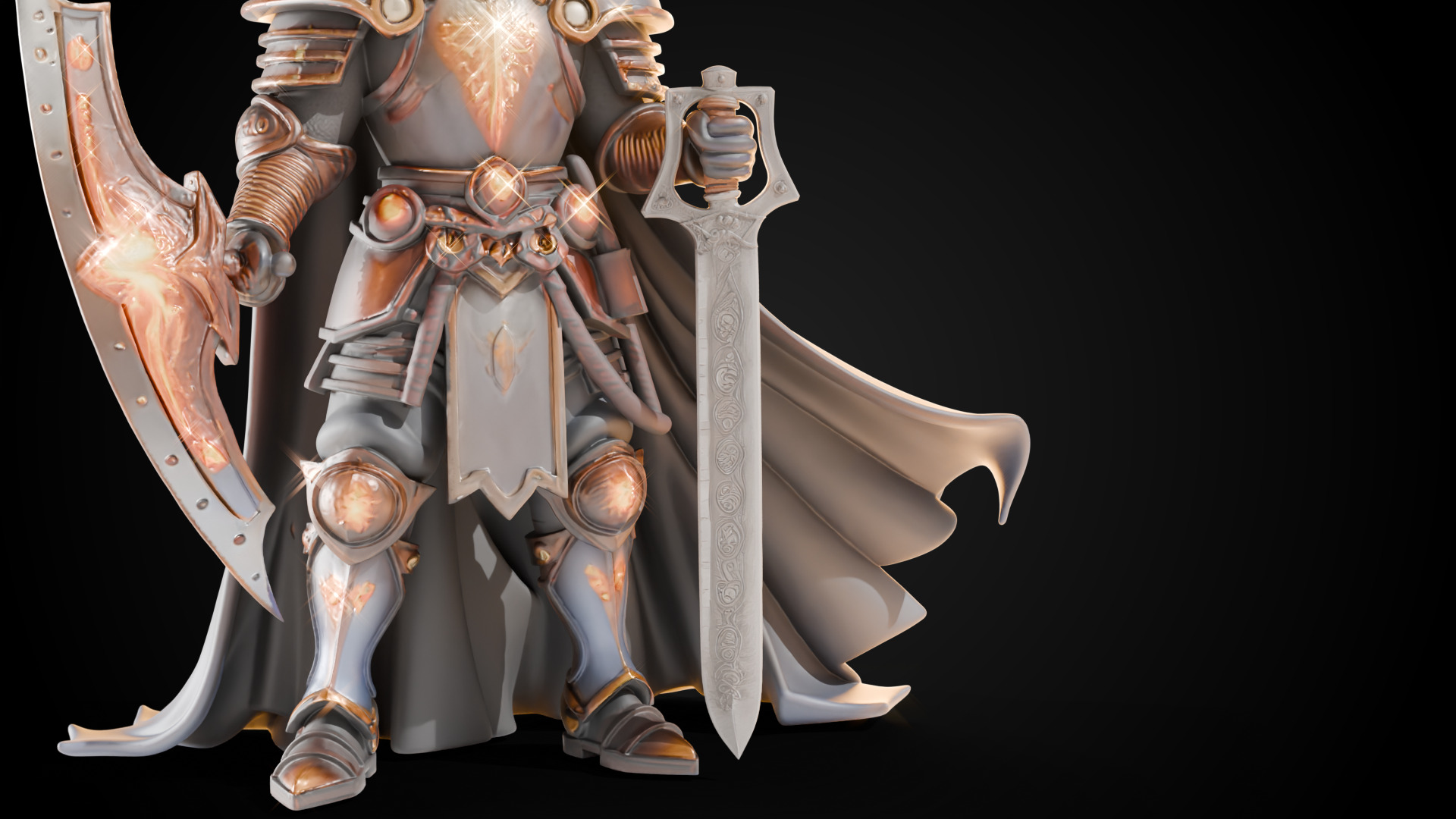 Stylized Sword - Crusader Blade Sentinels Edge - Game Ready 3D model_4