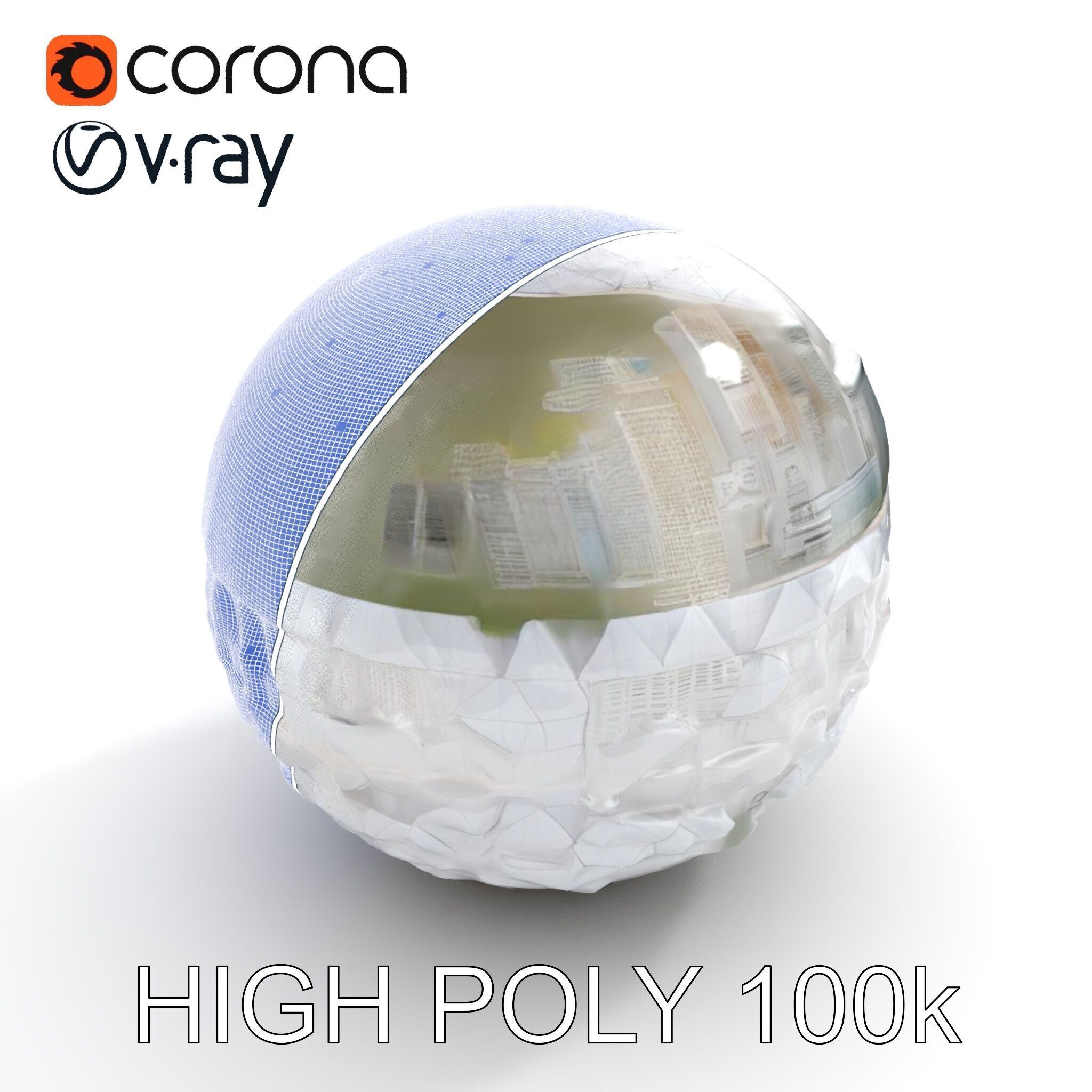 Futuristic City in Sphere Model Pack Low-poly 3D model_16