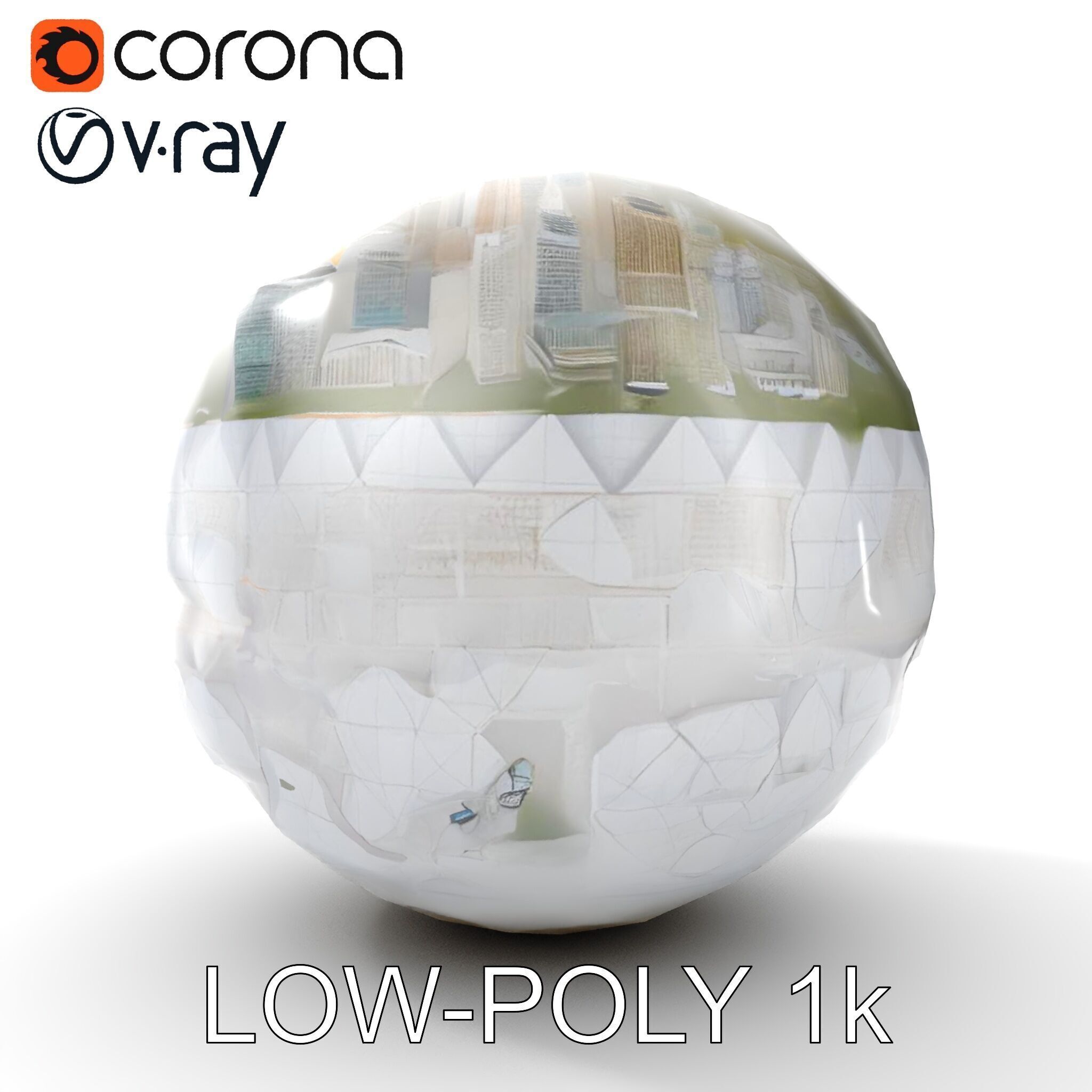 Futuristic City in Sphere Model Pack Low-poly 3D model_32