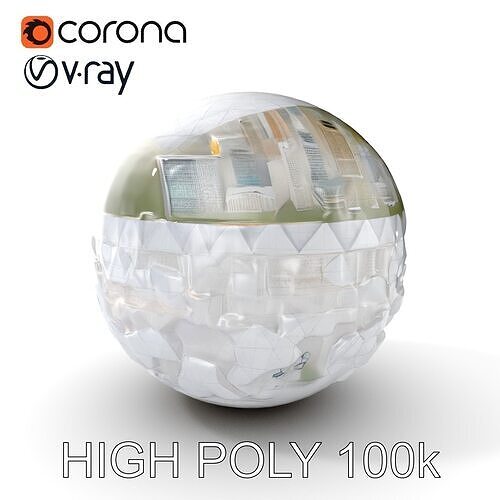 Futuristic City in Sphere Model Pack Low-poly 3D model