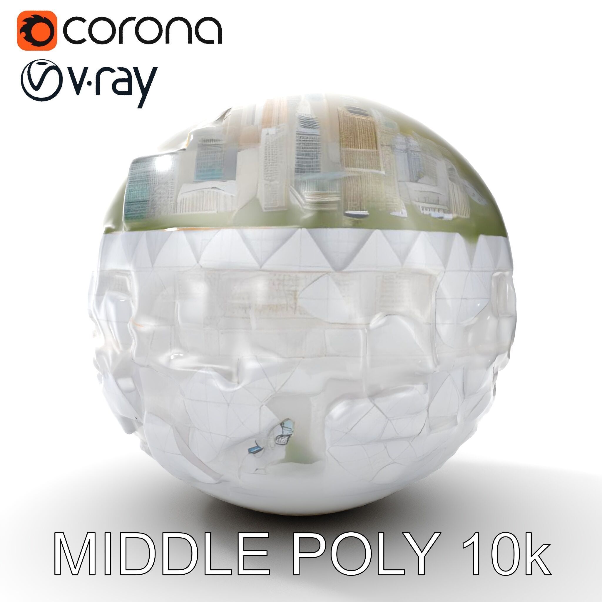 Futuristic City in Sphere Model Pack Low-poly 3D model_7
