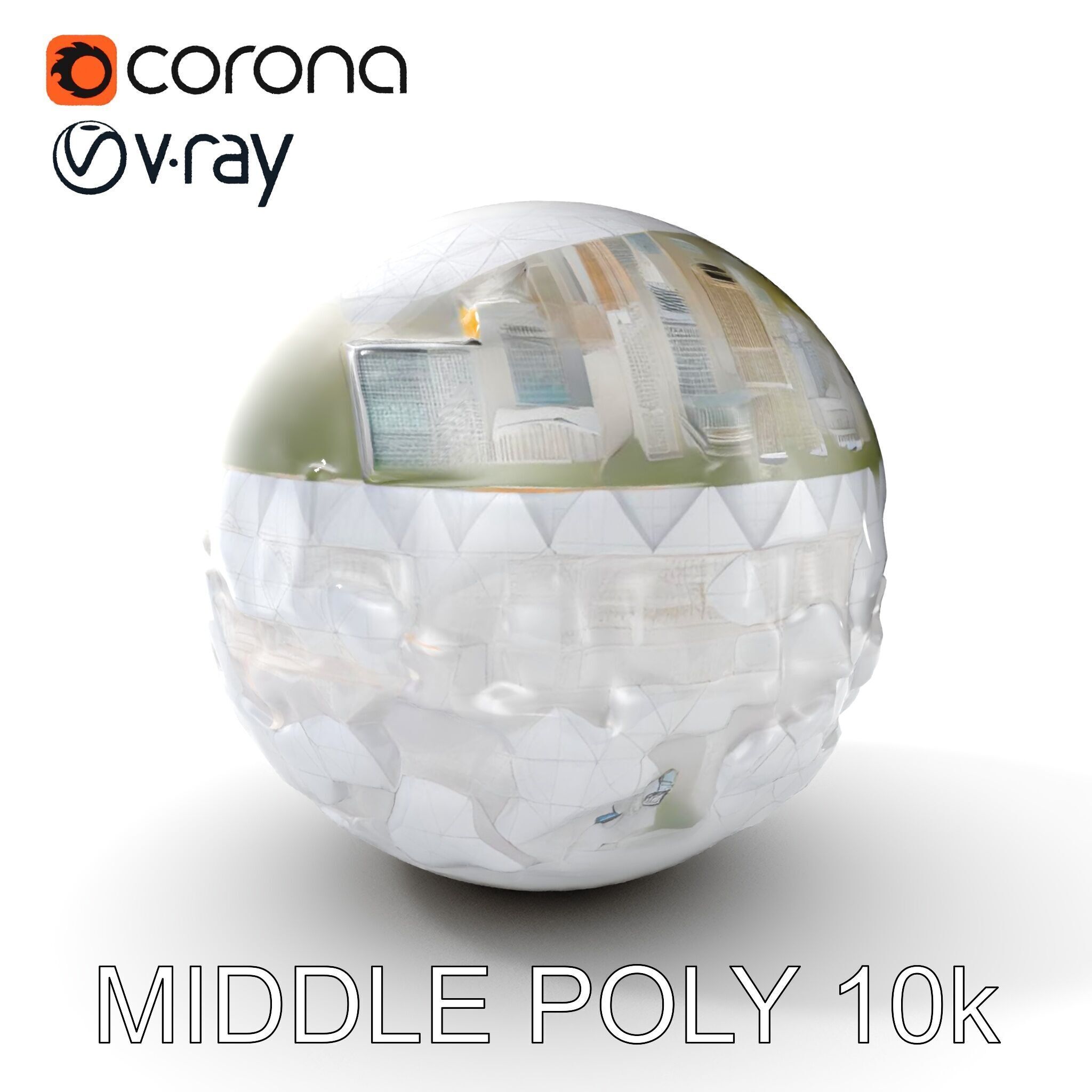 Futuristic City in Sphere Model Pack Low-poly 3D model_31