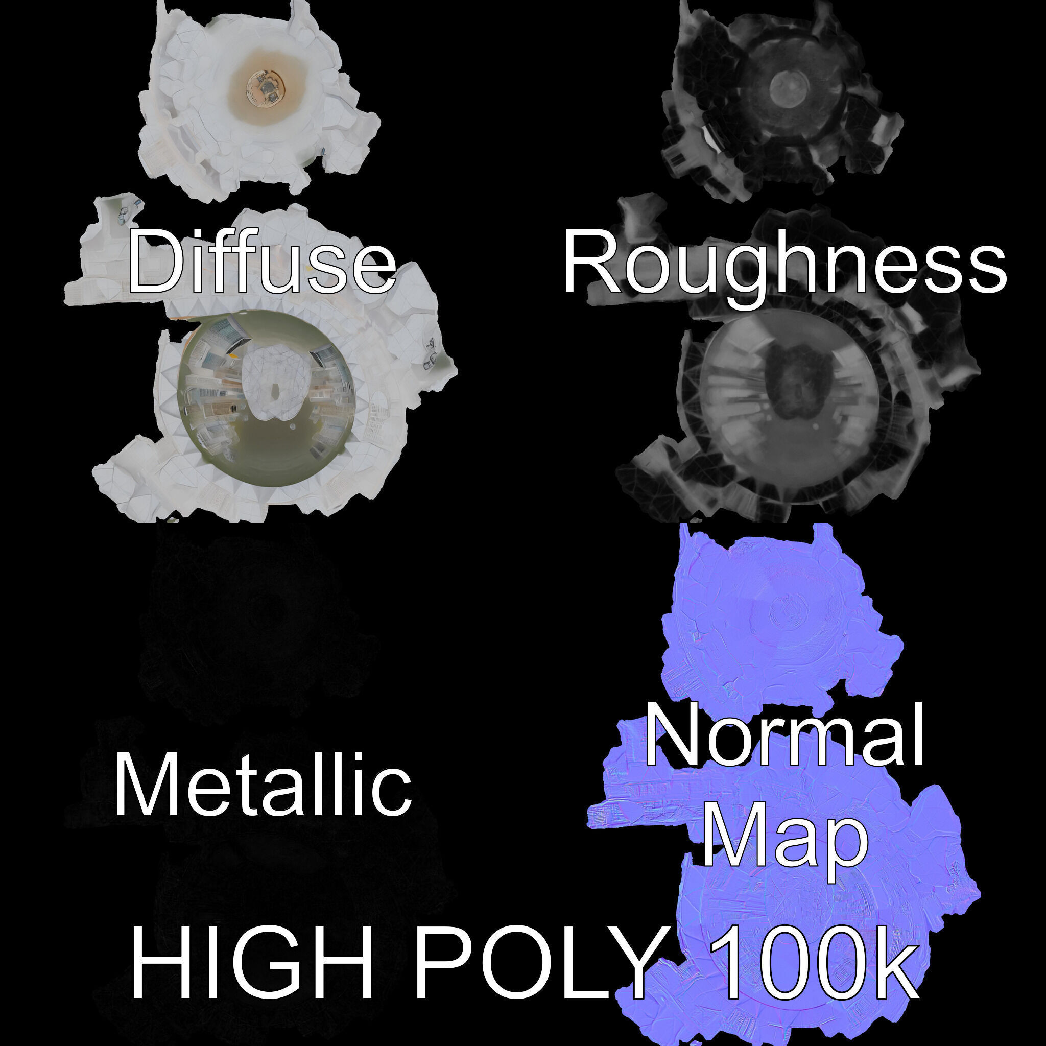 Futuristic City in Sphere Model Pack Low-poly 3D model_4