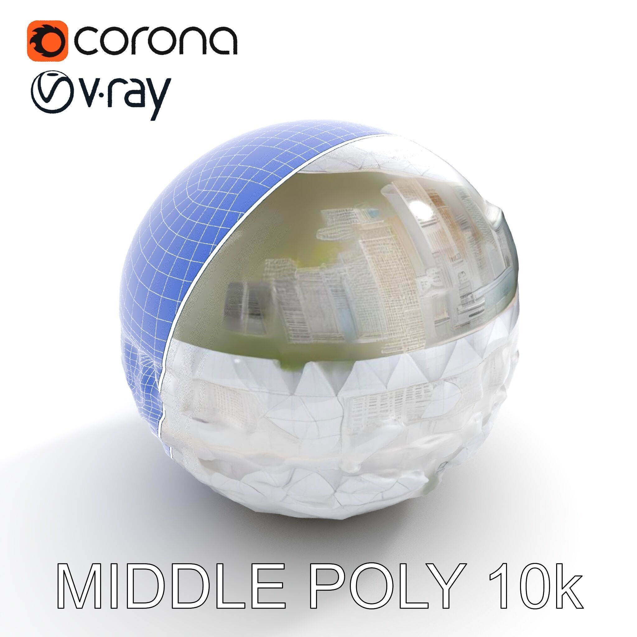 Futuristic City in Sphere Model Pack Low-poly 3D model_11