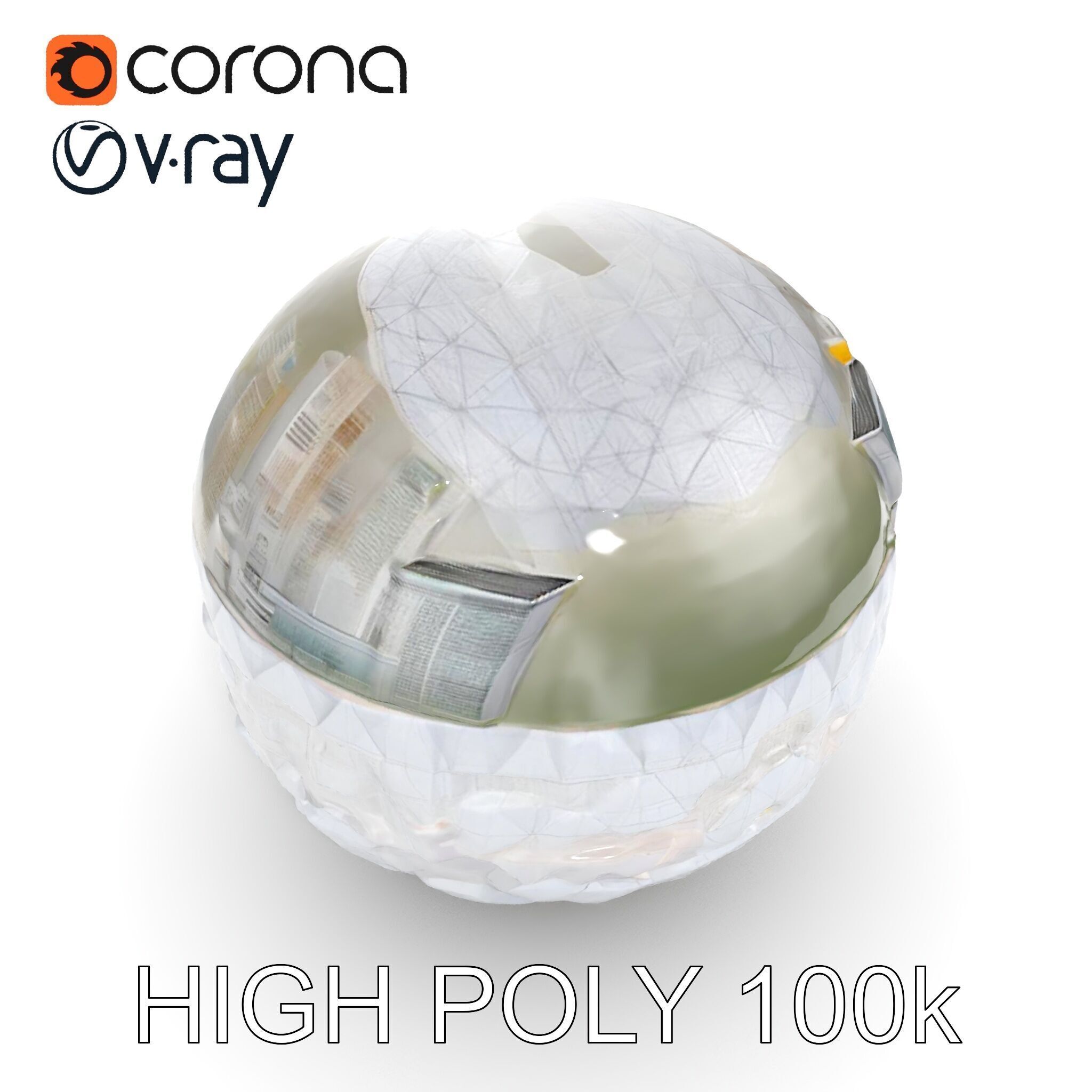 Futuristic City in Sphere Model Pack Low-poly 3D model_25