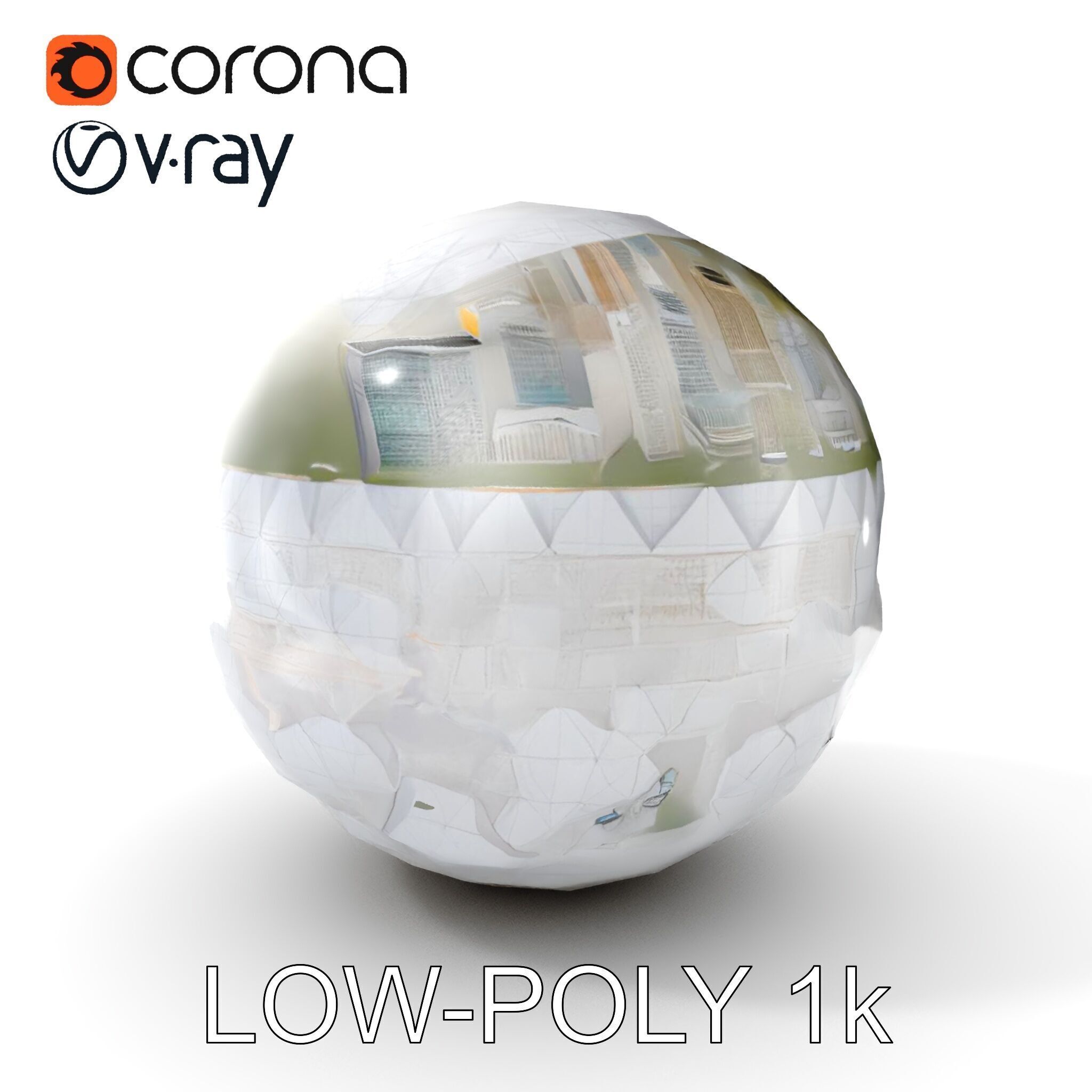 Futuristic City in Sphere Model Pack Low-poly 3D model_21
