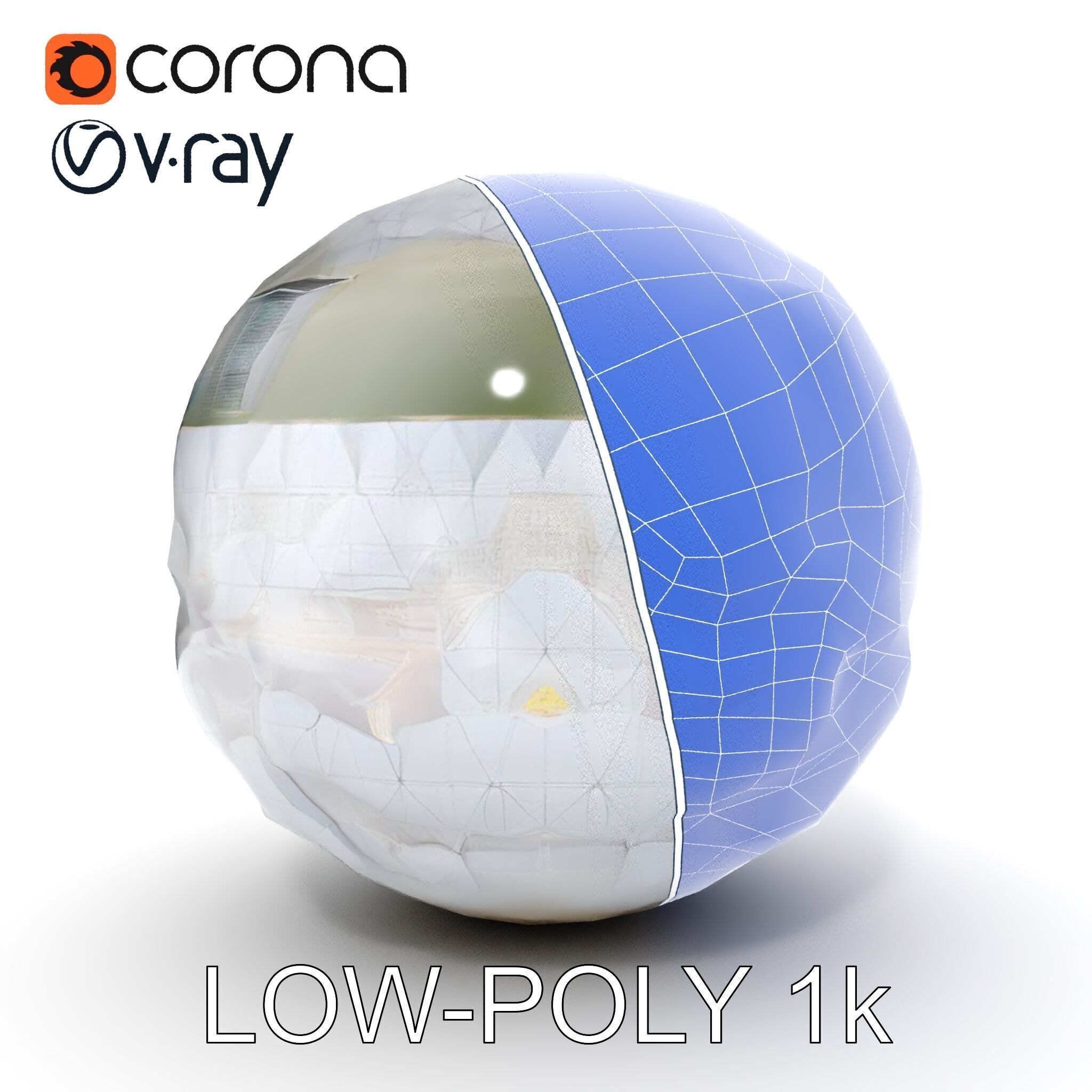 Futuristic City in Sphere Model Pack Low-poly 3D model_34