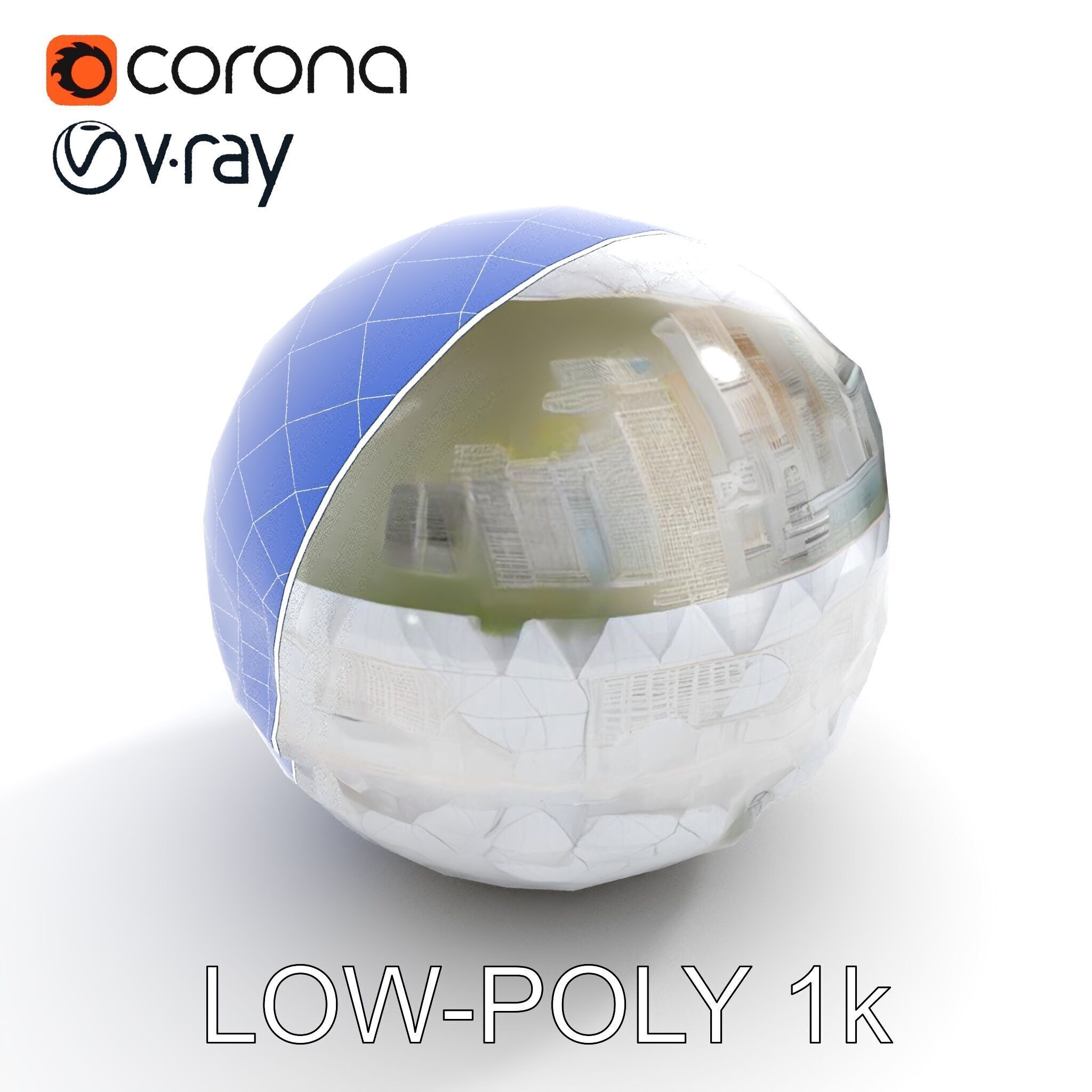 Futuristic City in Sphere Model Pack Low-poly 3D model_15