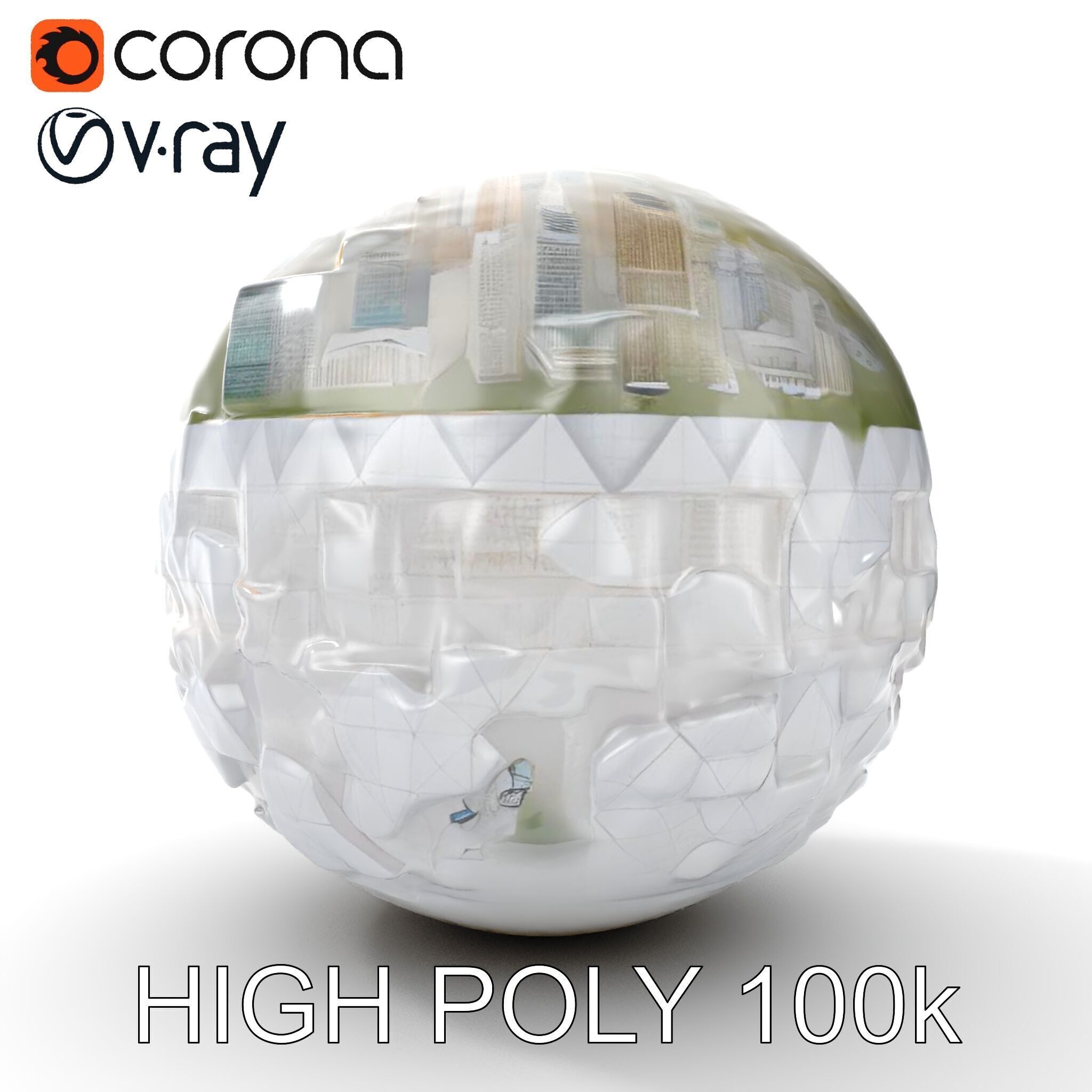 Futuristic City in Sphere Model Pack Low-poly 3D model_13