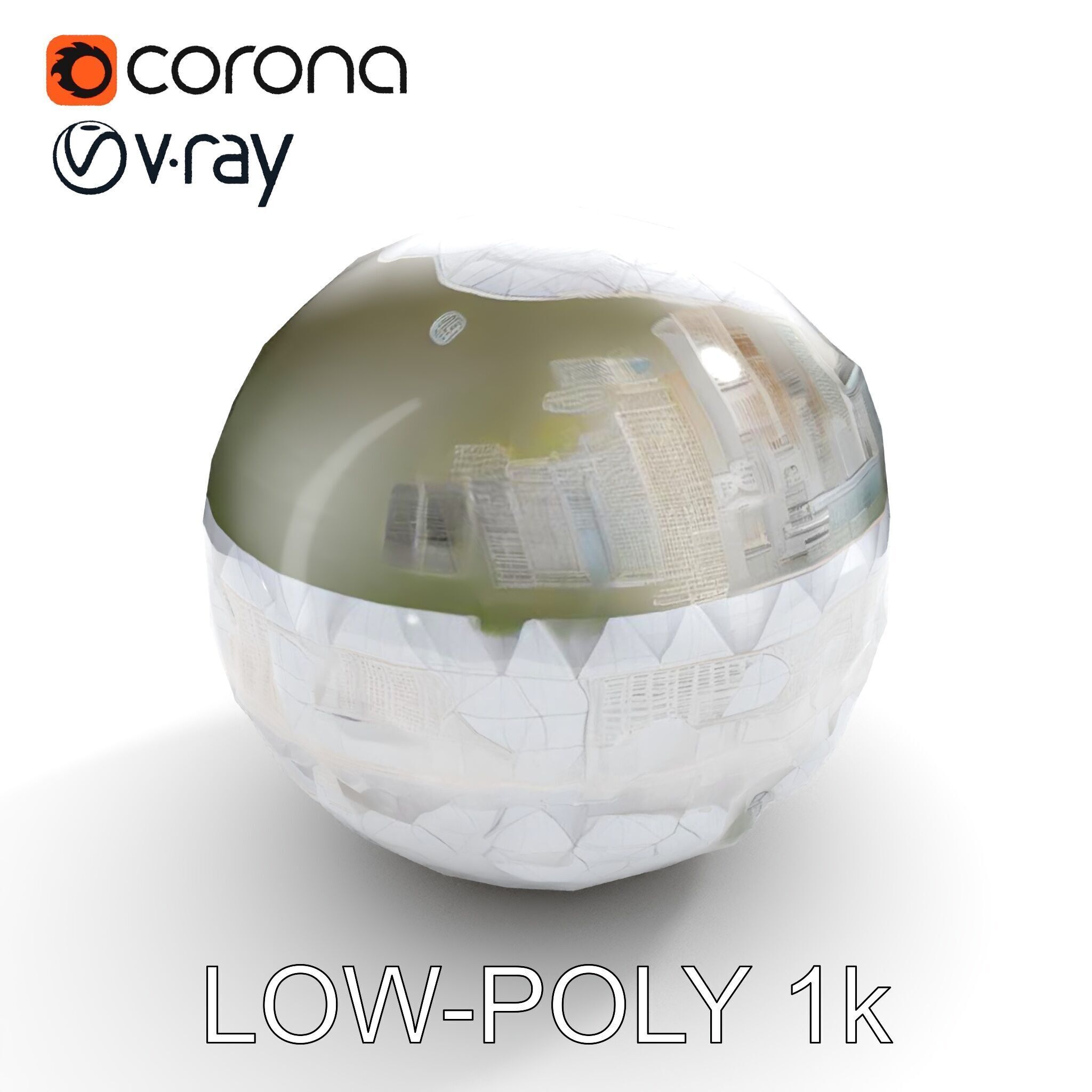 Futuristic City in Sphere Model Pack Low-poly 3D model_18