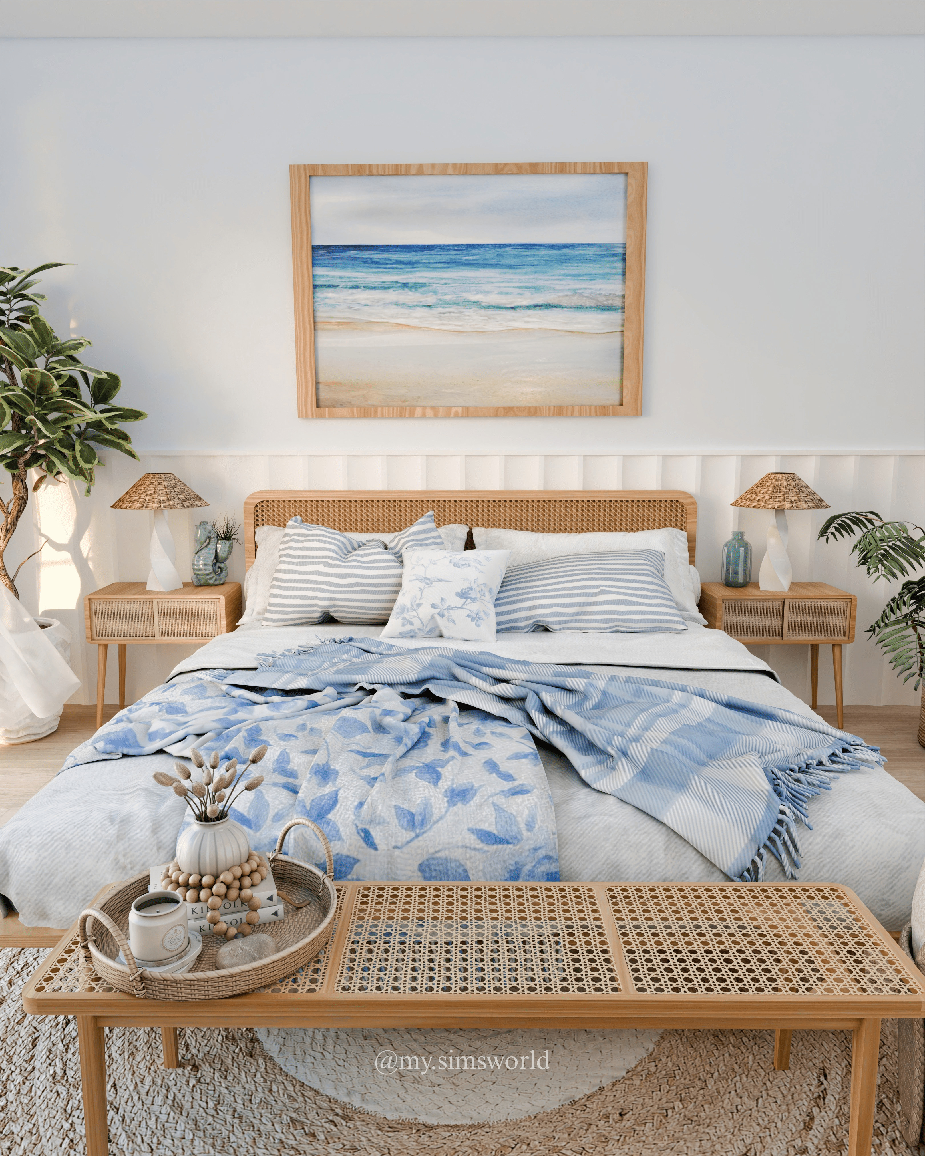 Coastal Bedroom Blender Scene 3D model_2