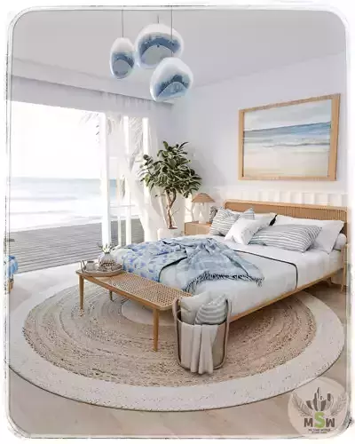 Coastal Bedroom Blender Scene 3D model