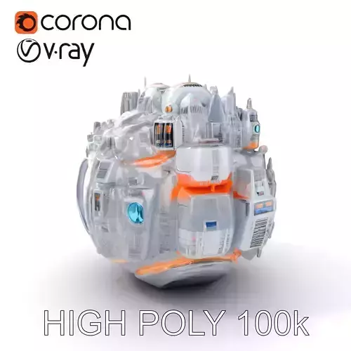 Futuristic City Sphere Model Pack for SciFi Environments Low-poly 3D model