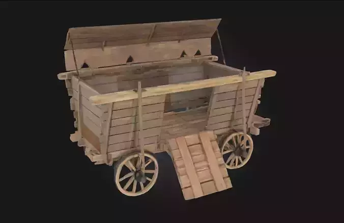 Wooden Pioneer Wagon  Symbol of Travel Beyond Borders