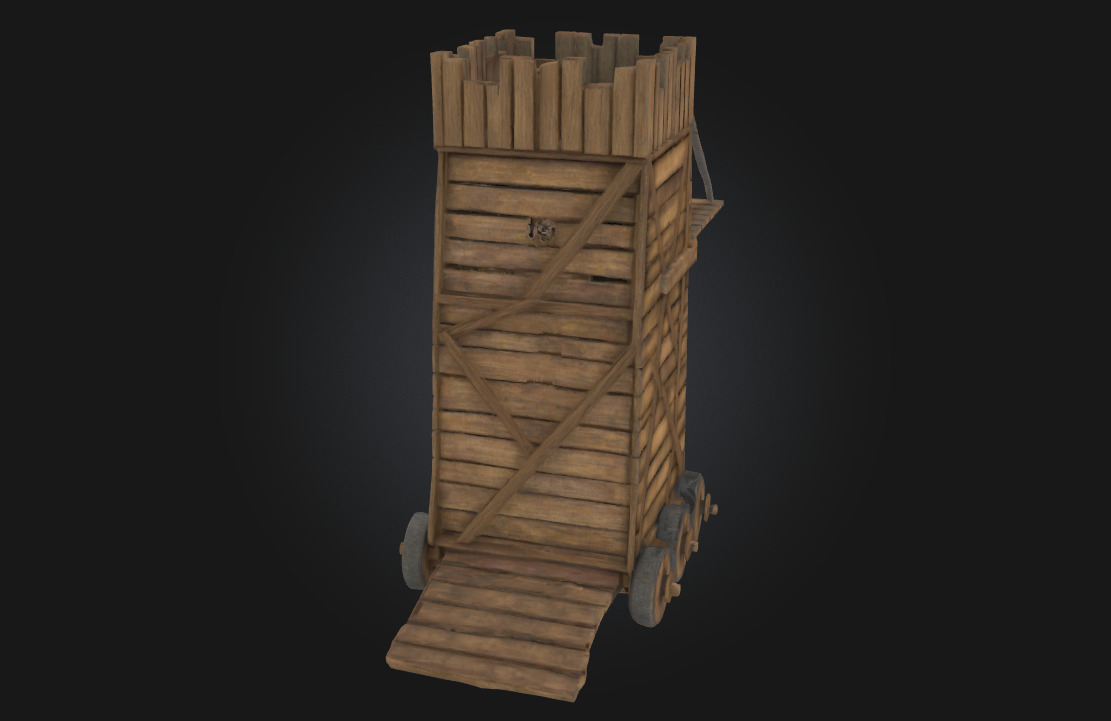 Siege Tower  Engine of Medieval Warfare 3D model_5