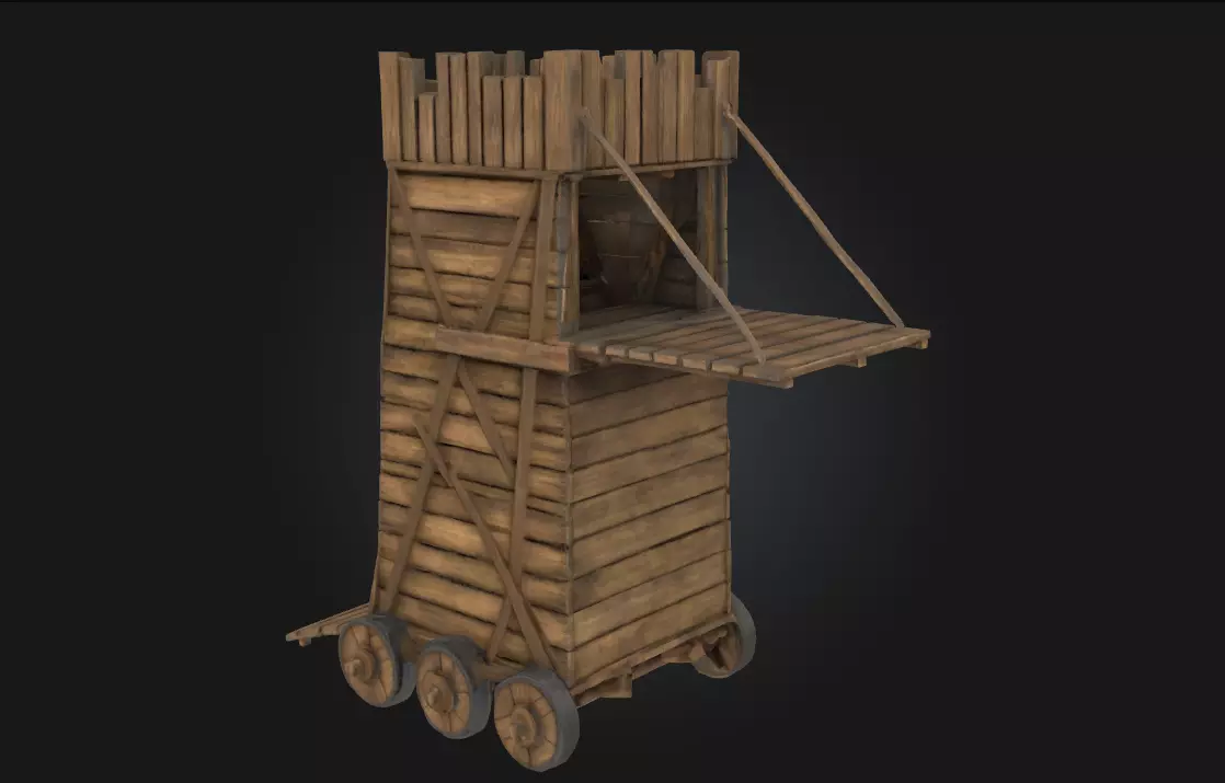 Siege Tower  Engine of Medieval Warfare 3D model_0
