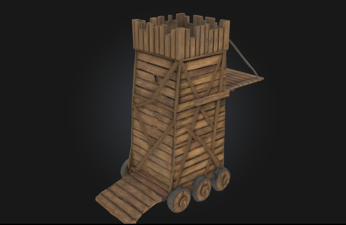 Siege Tower  Engine of Medieval Warfare 3D model_3