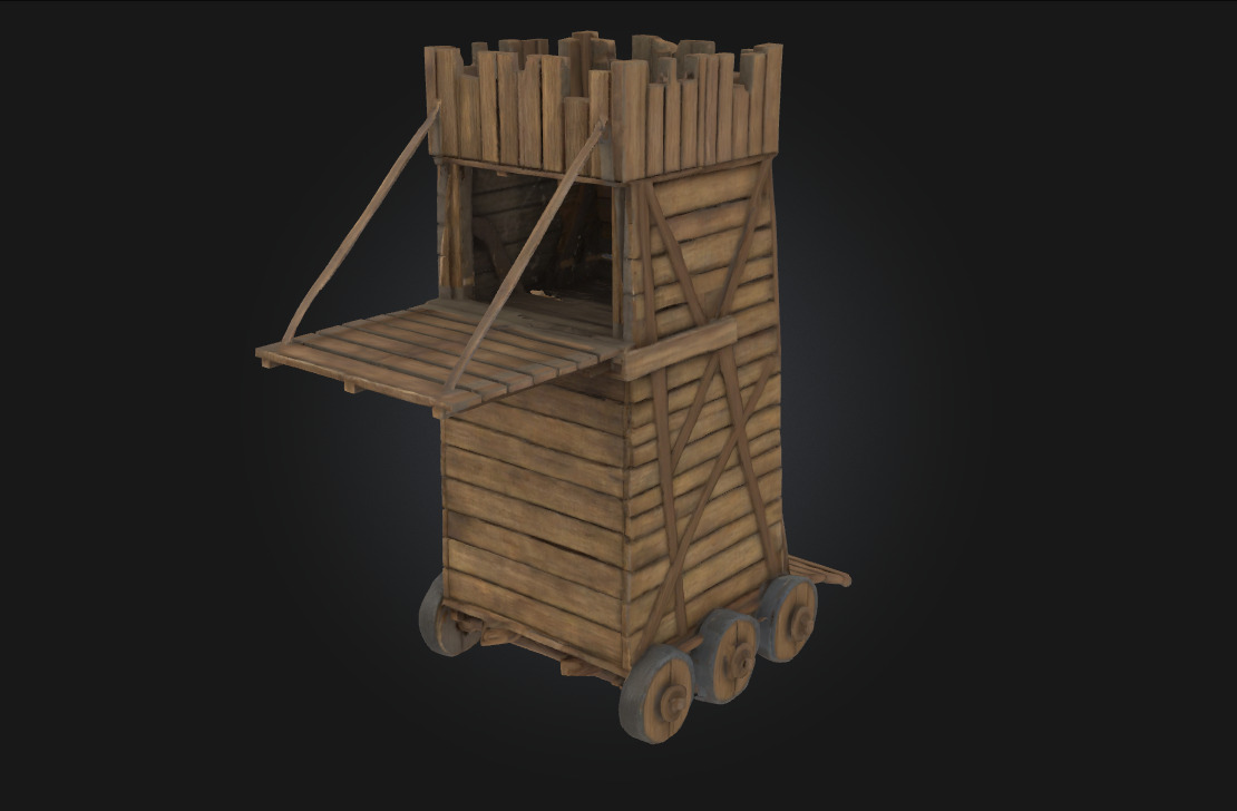 Siege Tower  Engine of Medieval Warfare 3D model_1