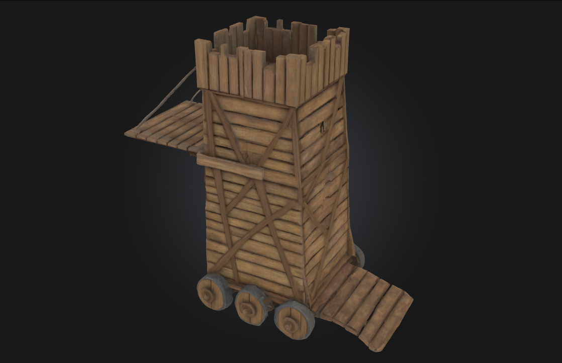 Siege Tower  Engine of Medieval Warfare 3D model_2