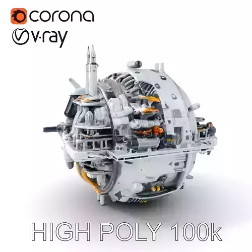 Futuristic Space Station Model Pack Low-poly 3D model