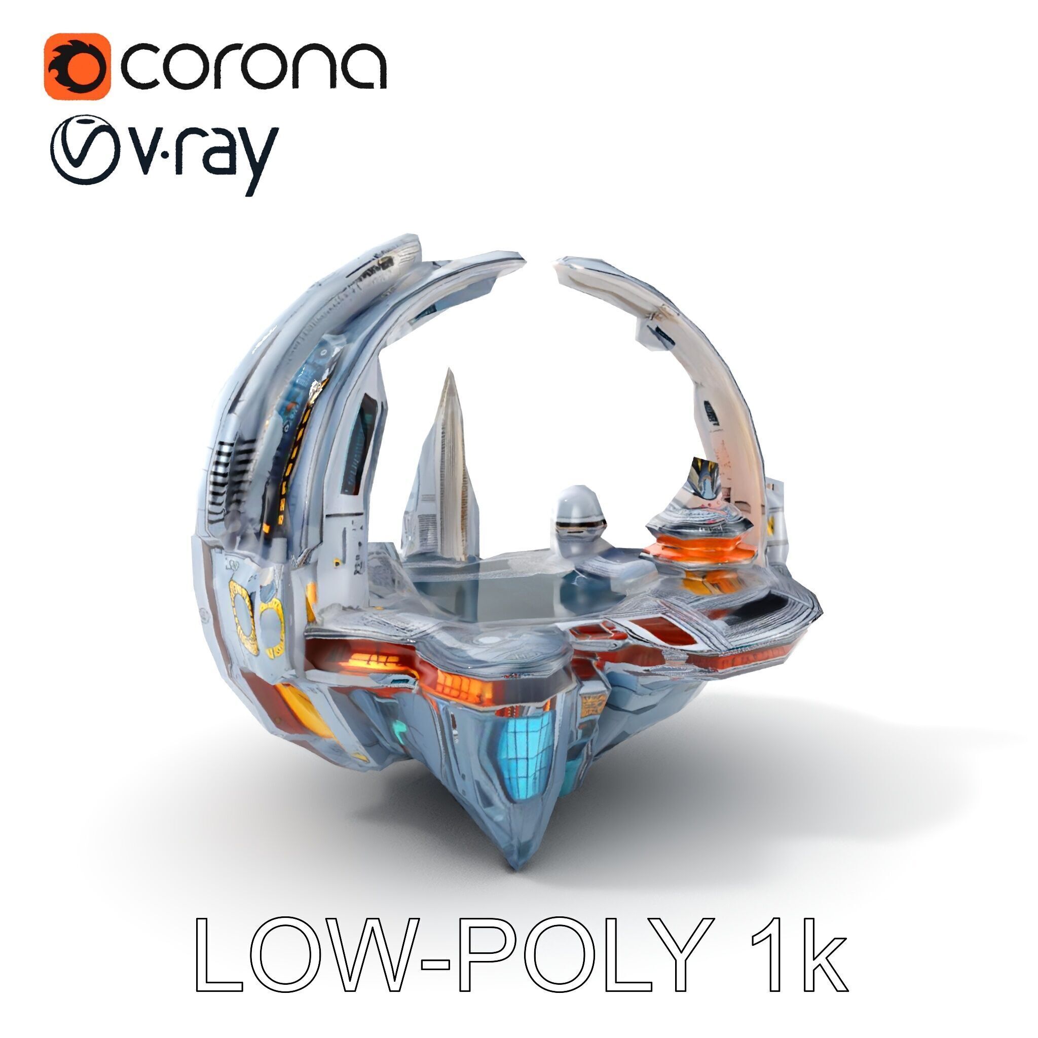 Futuristic Cityscape Sphere Model Pack Low-poly 3D model_16