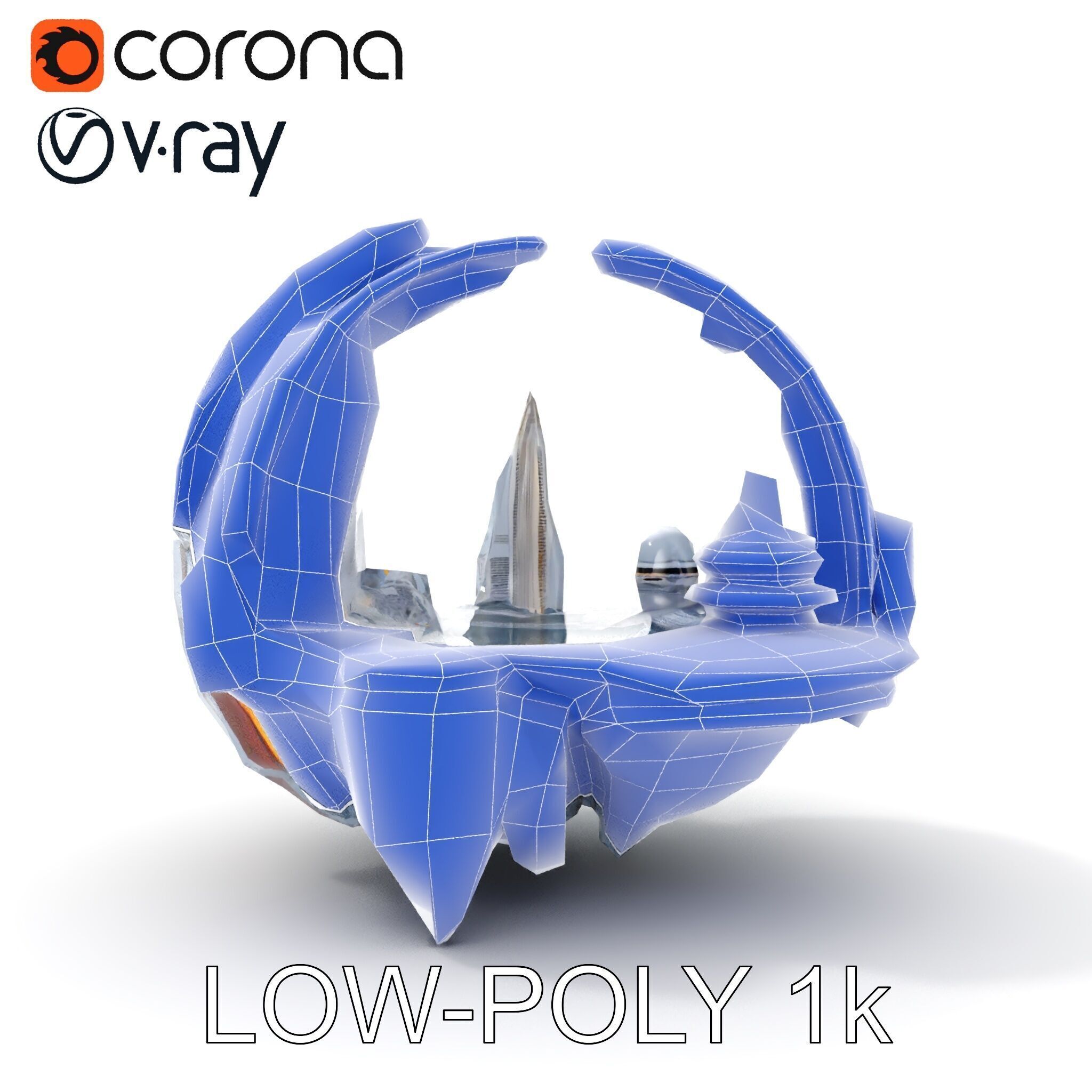 Futuristic Cityscape Sphere Model Pack Low-poly 3D model_35