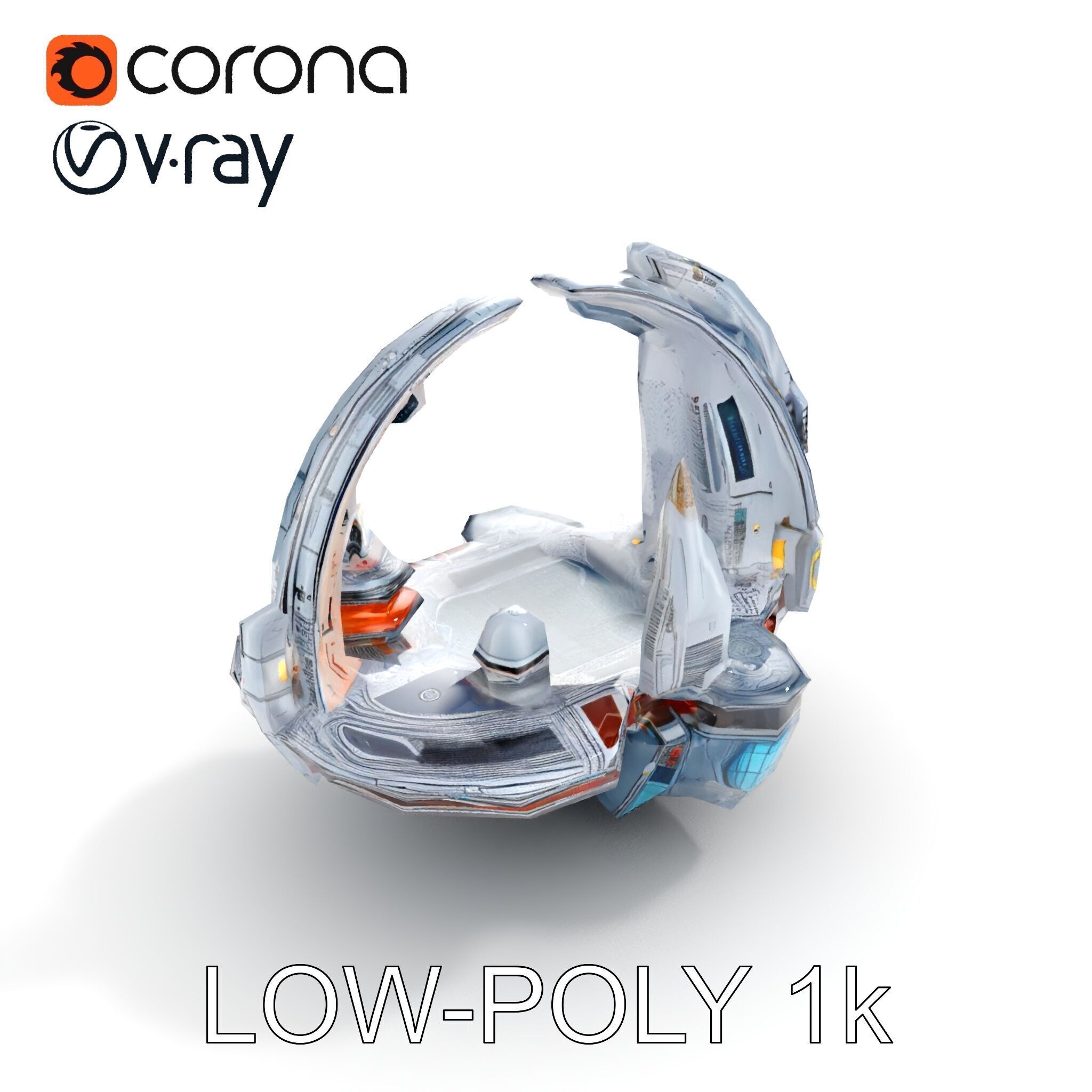 Futuristic Cityscape Sphere Model Pack Low-poly 3D model_32