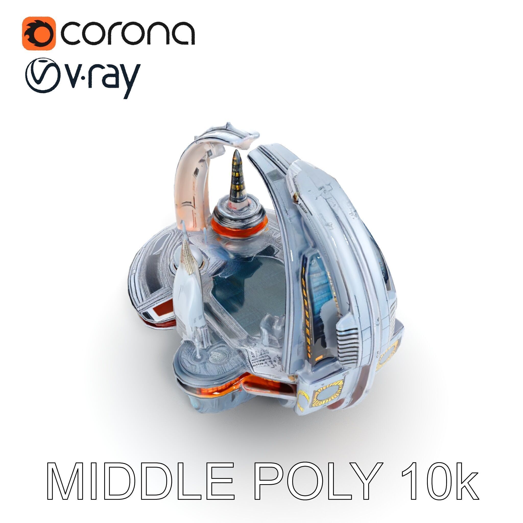 Futuristic Cityscape Sphere Model Pack Low-poly 3D model_21