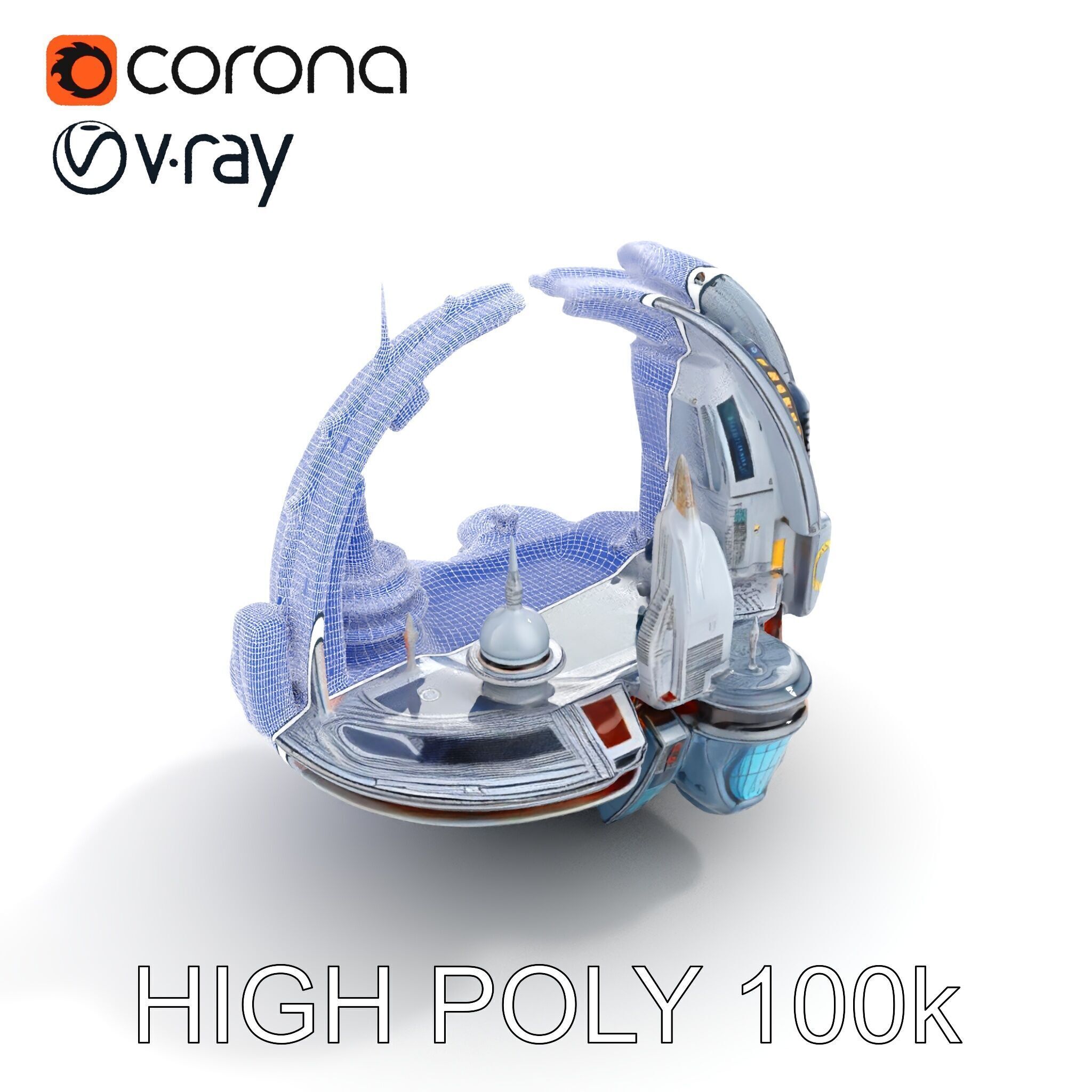 Futuristic Cityscape Sphere Model Pack Low-poly 3D model_23