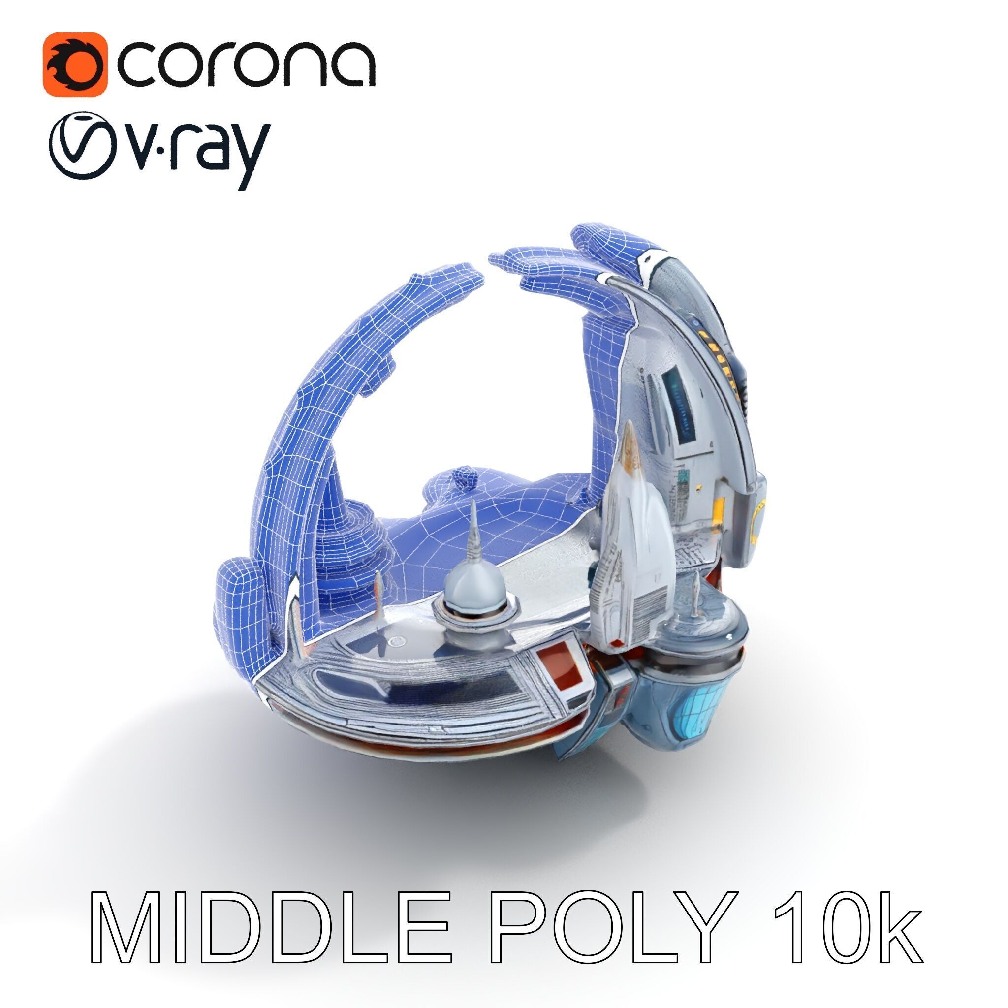 Futuristic Cityscape Sphere Model Pack Low-poly 3D model_24