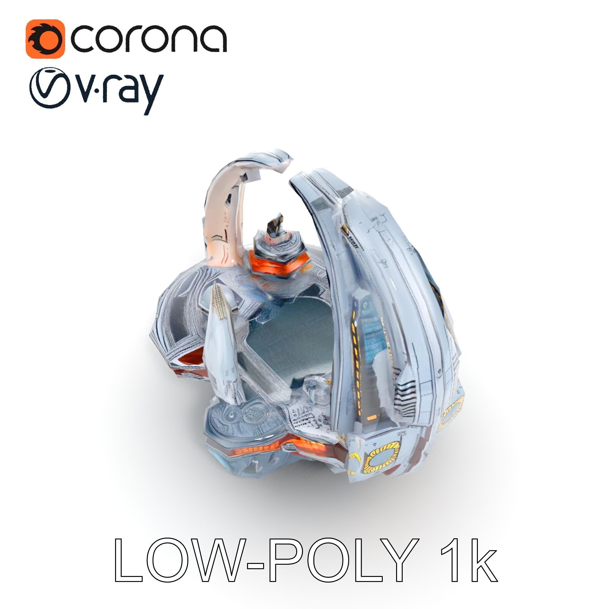 Futuristic Cityscape Sphere Model Pack Low-poly 3D model_28