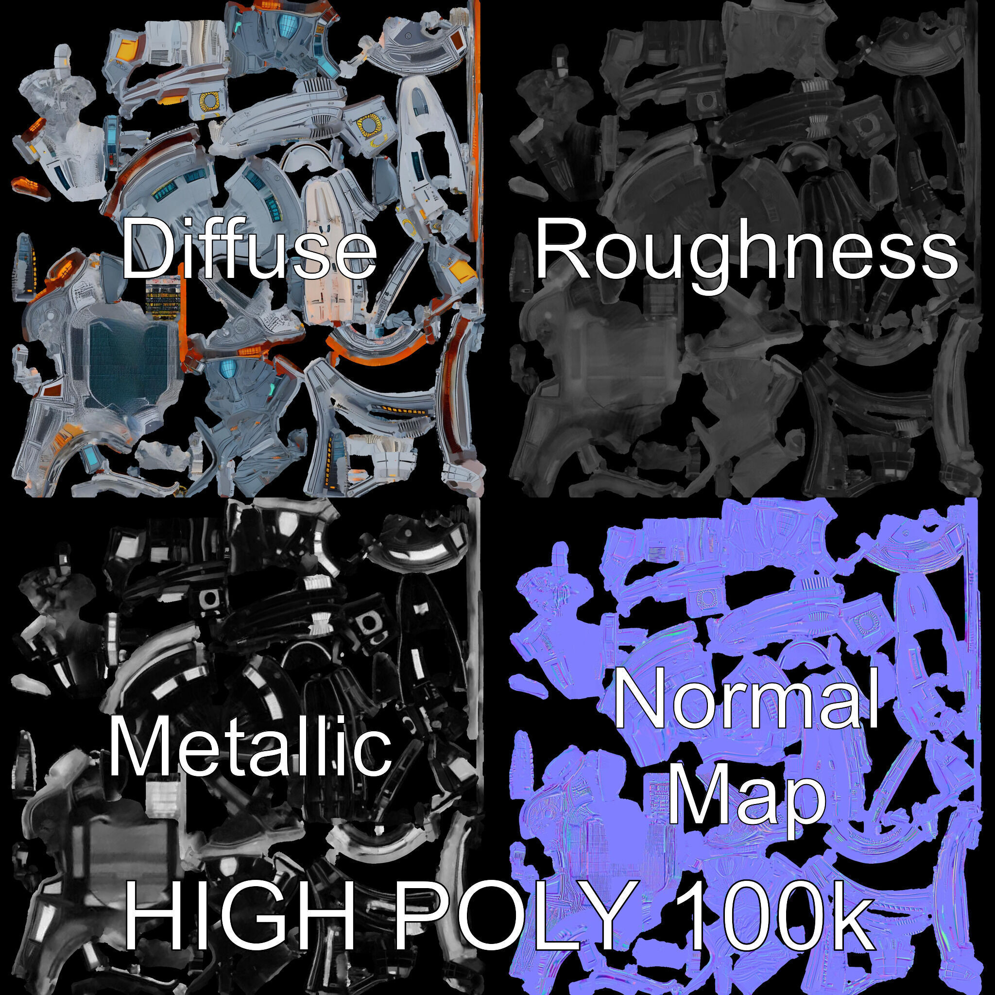 Futuristic Cityscape Sphere Model Pack Low-poly 3D model_4