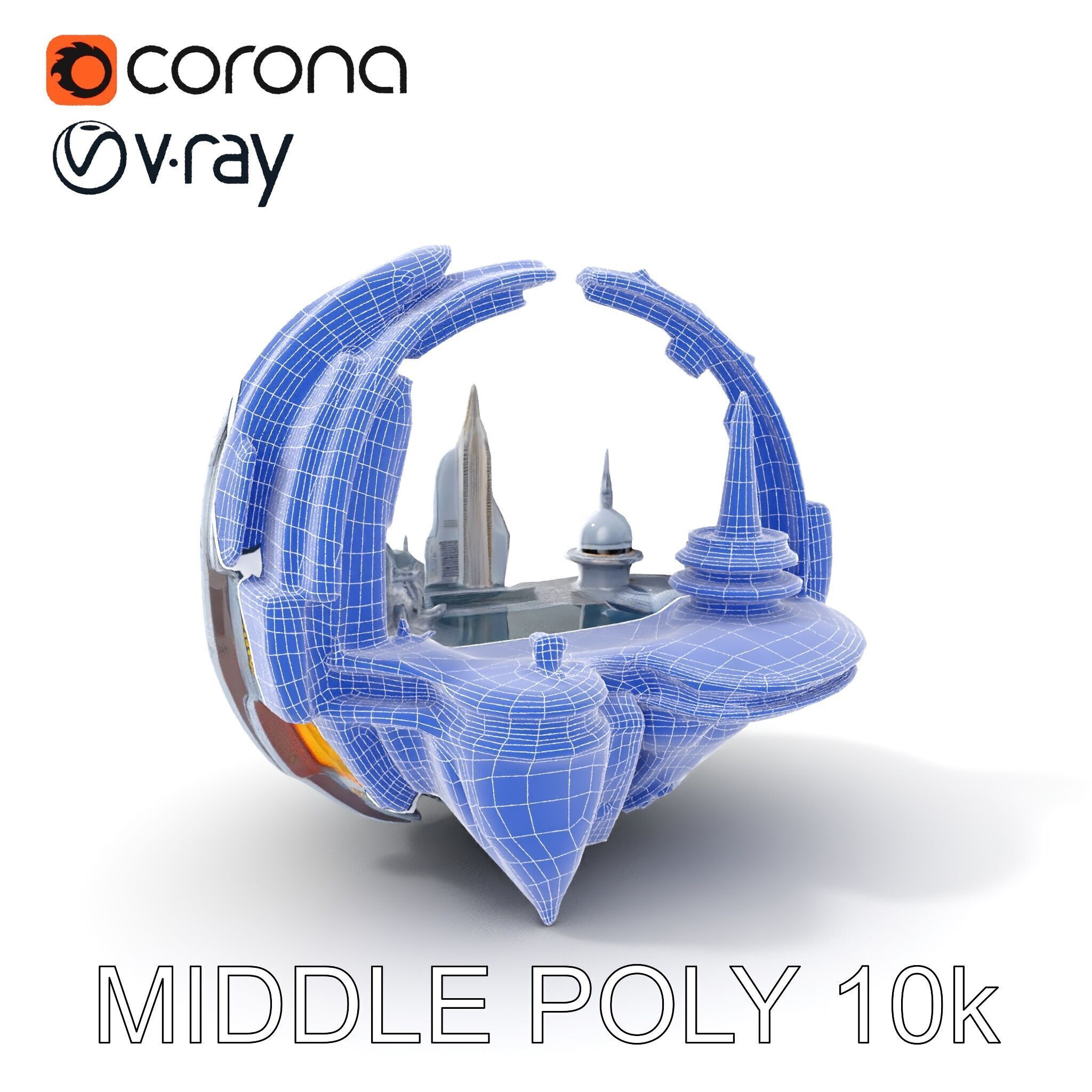 Futuristic Cityscape Sphere Model Pack Low-poly 3D model_34