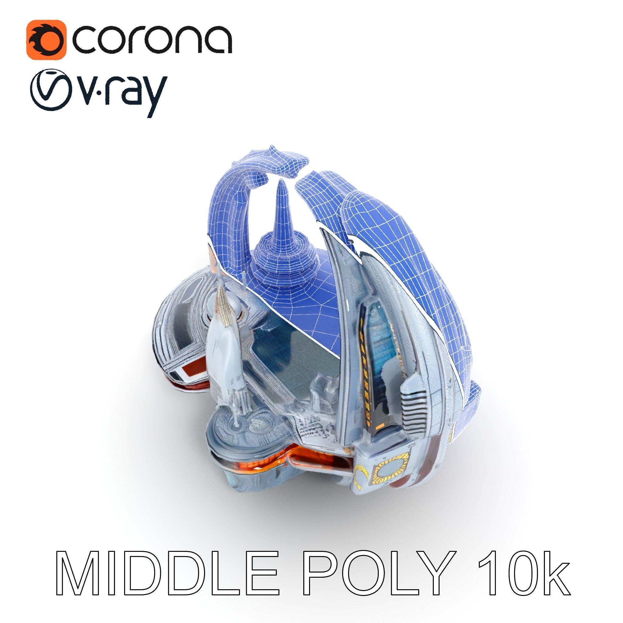 Futuristic Cityscape Sphere Model Pack Low-poly 3D model_7