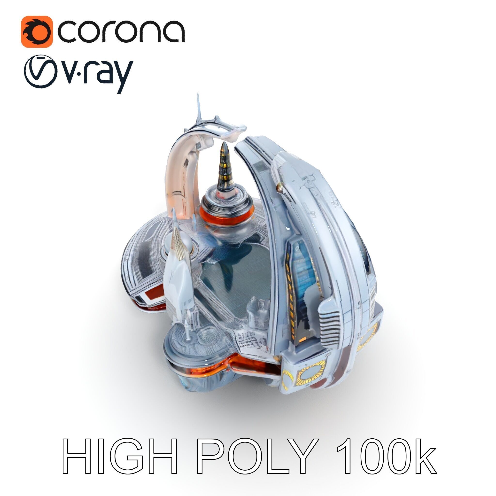 Futuristic Cityscape Sphere Model Pack Low-poly 3D model_20