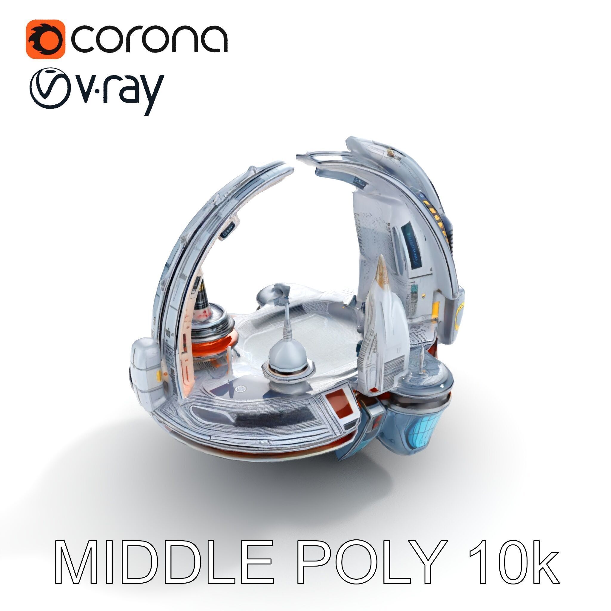 Futuristic Cityscape Sphere Model Pack Low-poly 3D model_29