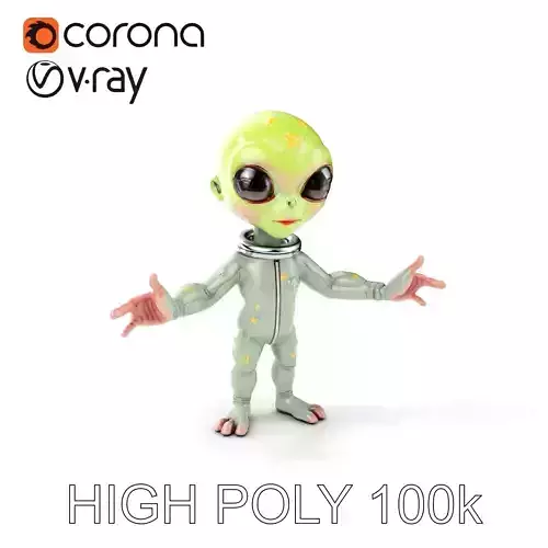 Starlight Alien Explorer  High Detail D Character Model Low-poly 3D model