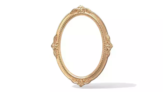 Baroque Oval Ornate Frame Low-poly 3D model