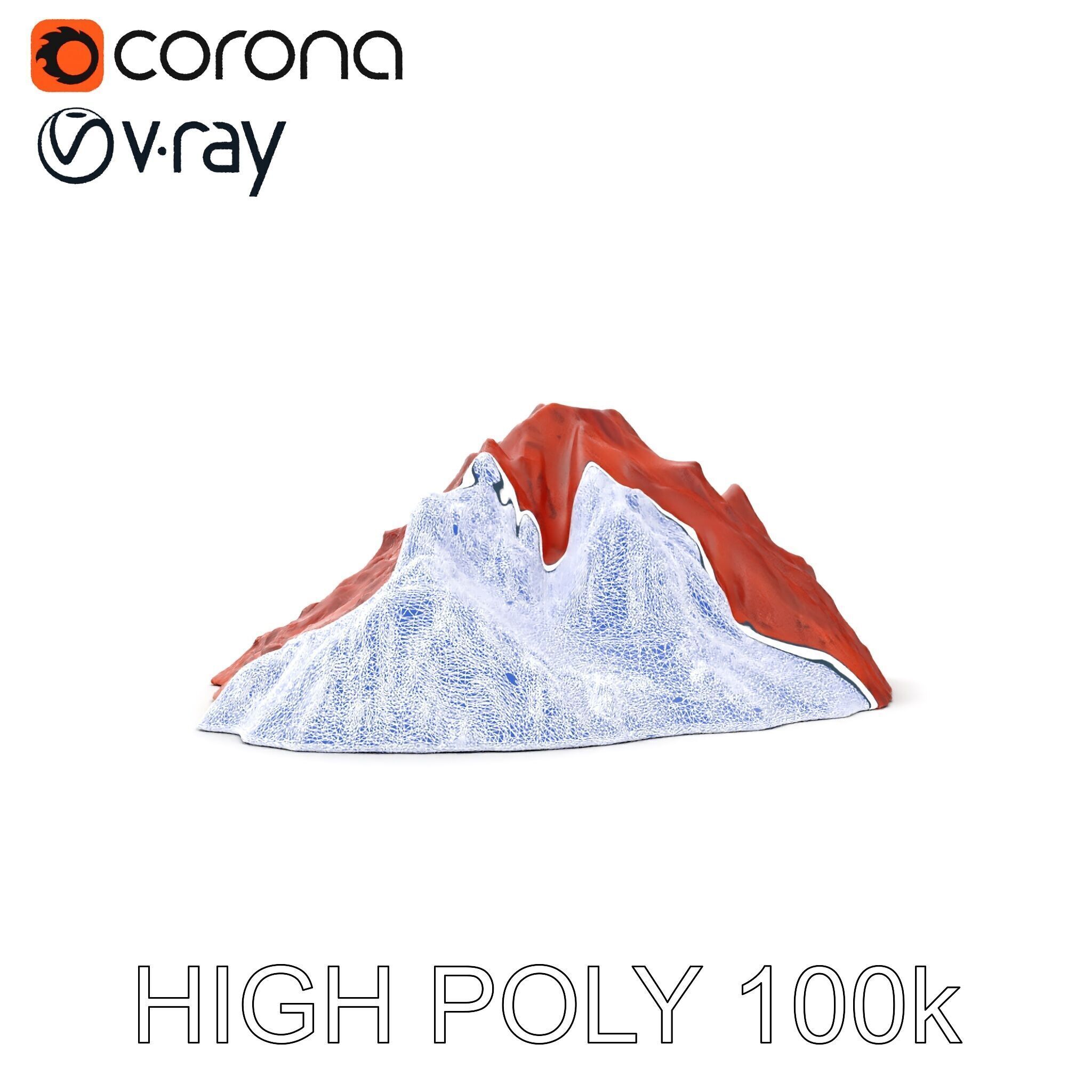 Desert Mountain Terrain Model Pack for Realistic Environments Low-poly 3D model_22