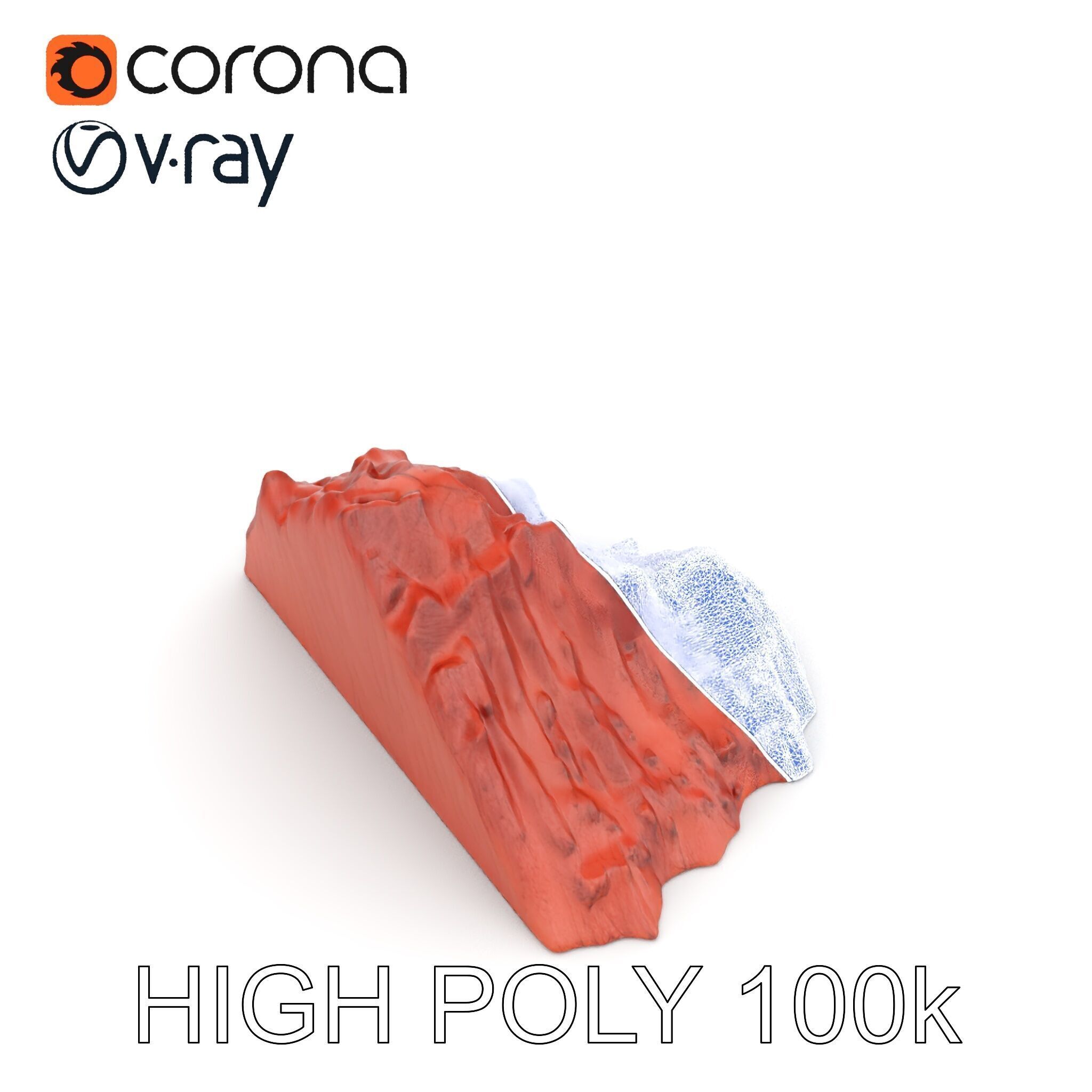 Desert Mountain Terrain Model Pack for Realistic Environments Low-poly 3D model_14