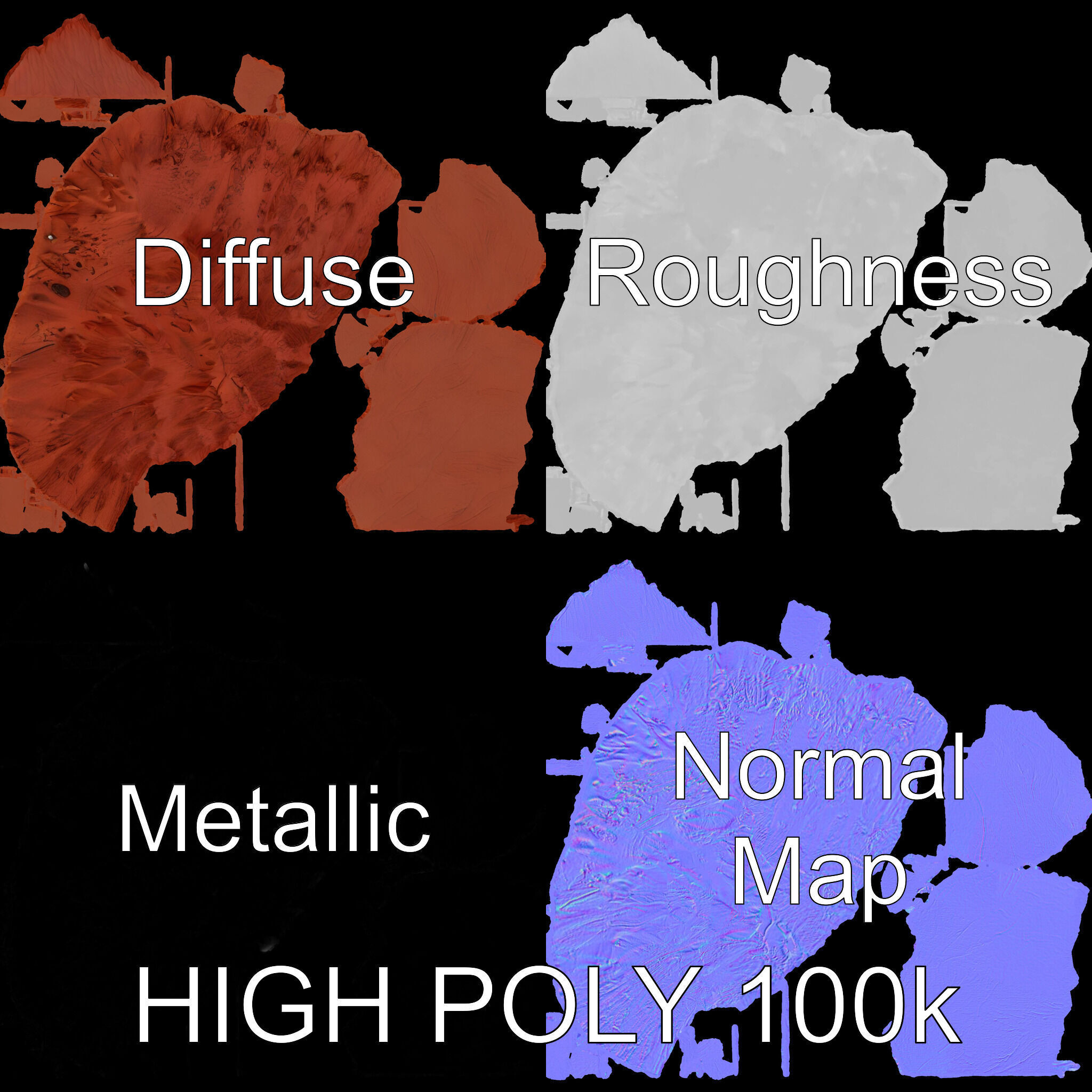 Desert Mountain Terrain Model Pack for Realistic Environments Low-poly 3D model_4