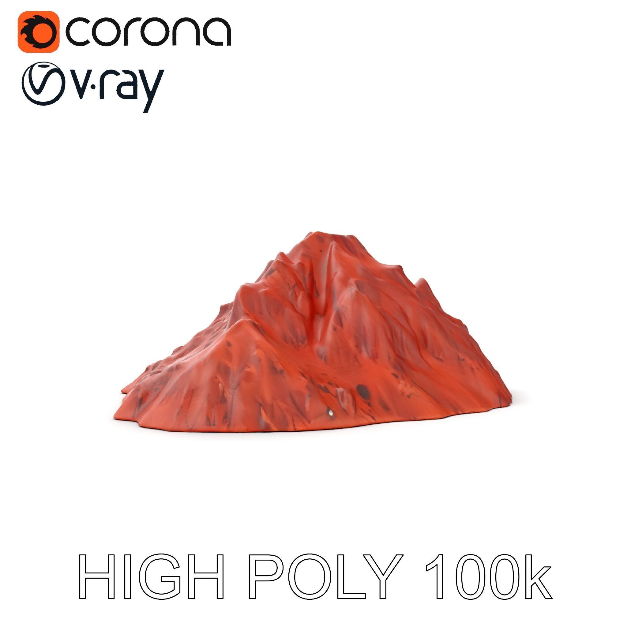 Desert Mountain Terrain Model Pack for Realistic Environments Low-poly 3D model_31