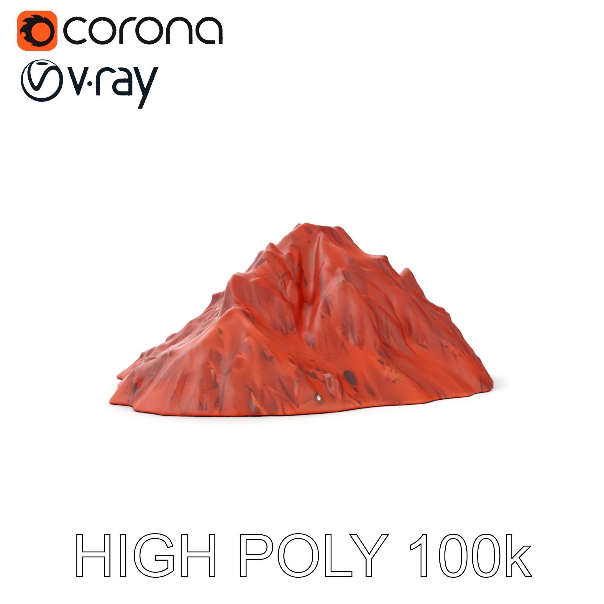 Desert Mountain Terrain Model Pack for Realistic Environments Low-poly 3D model_28