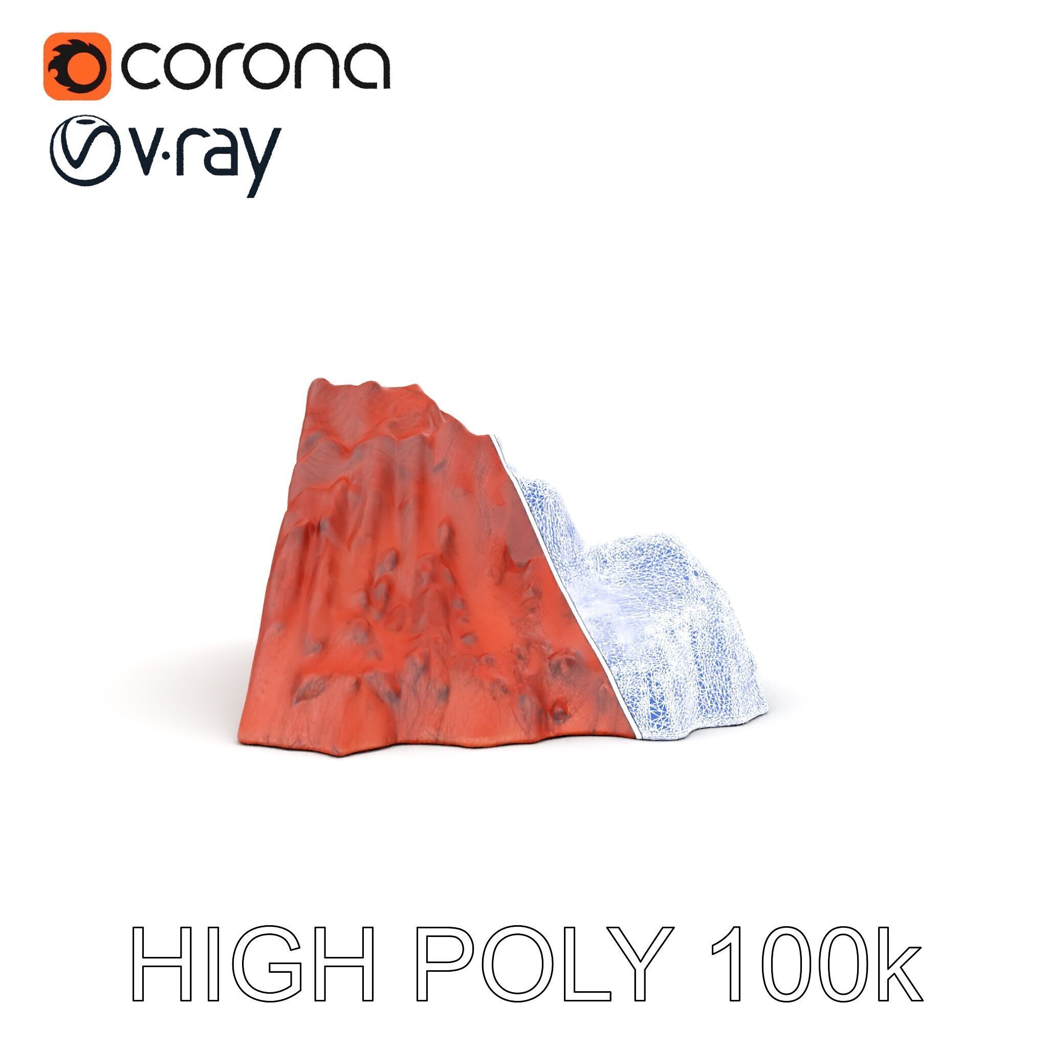 Desert Mountain Terrain Model Pack for Realistic Environments Low-poly 3D model_36